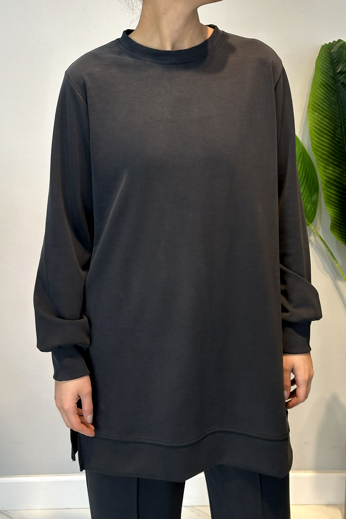 Modal Basic Pantolonlu Takım 1009 Siyah