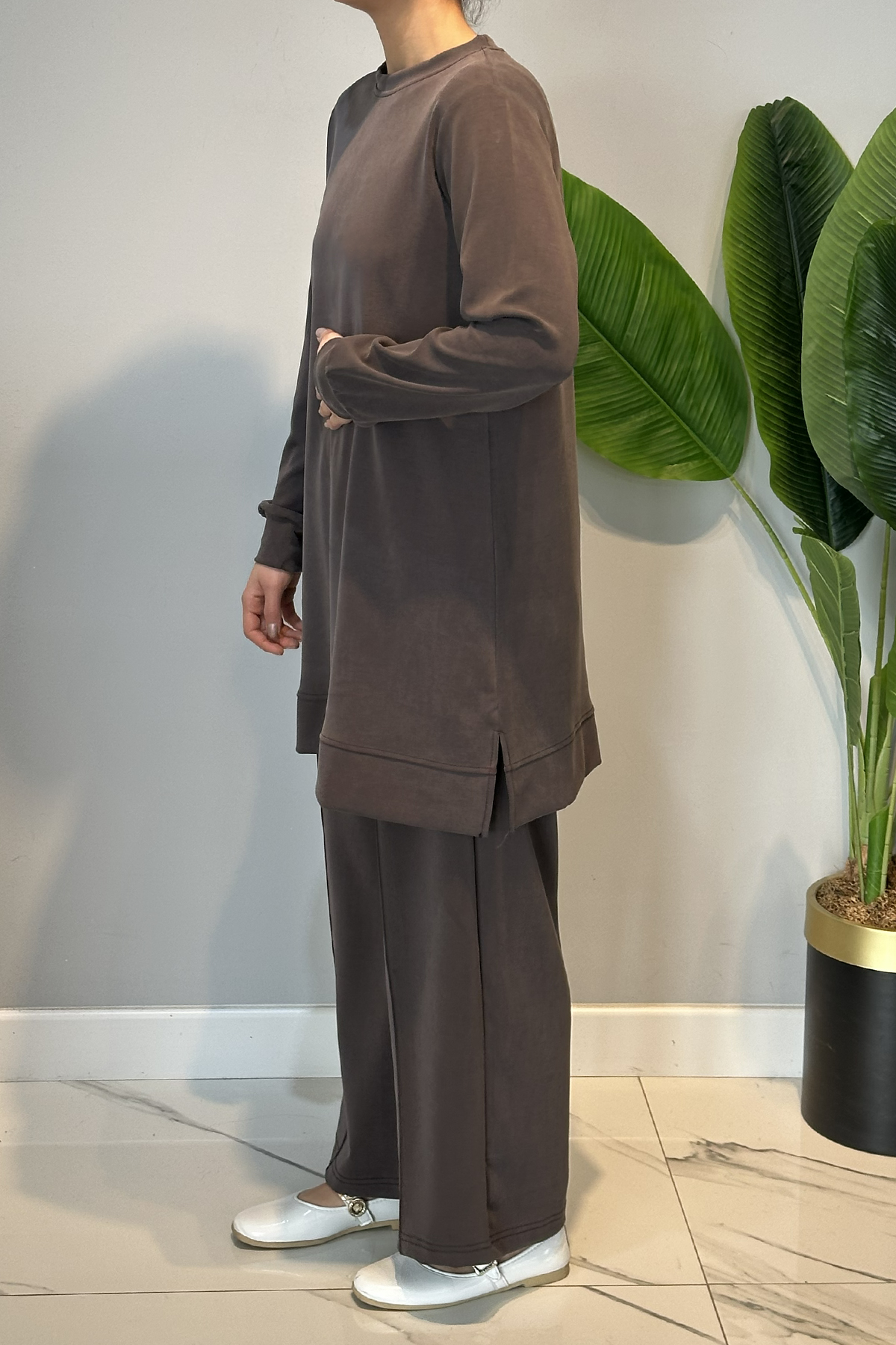 Modal Basic Pantolonlu Takım 1009 Vizon