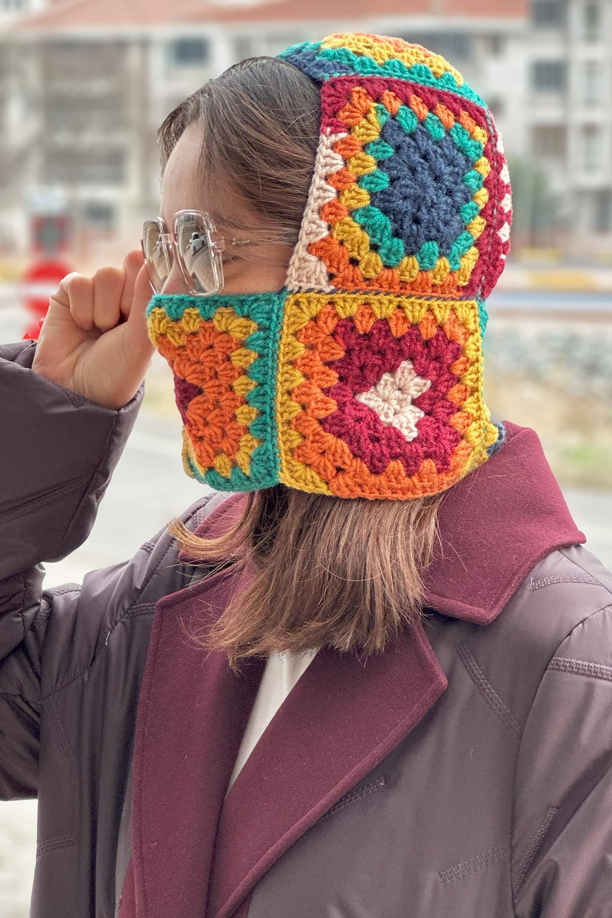 Motif El Örgüsü Balaclava Bere L-BLV-01 Turuncu