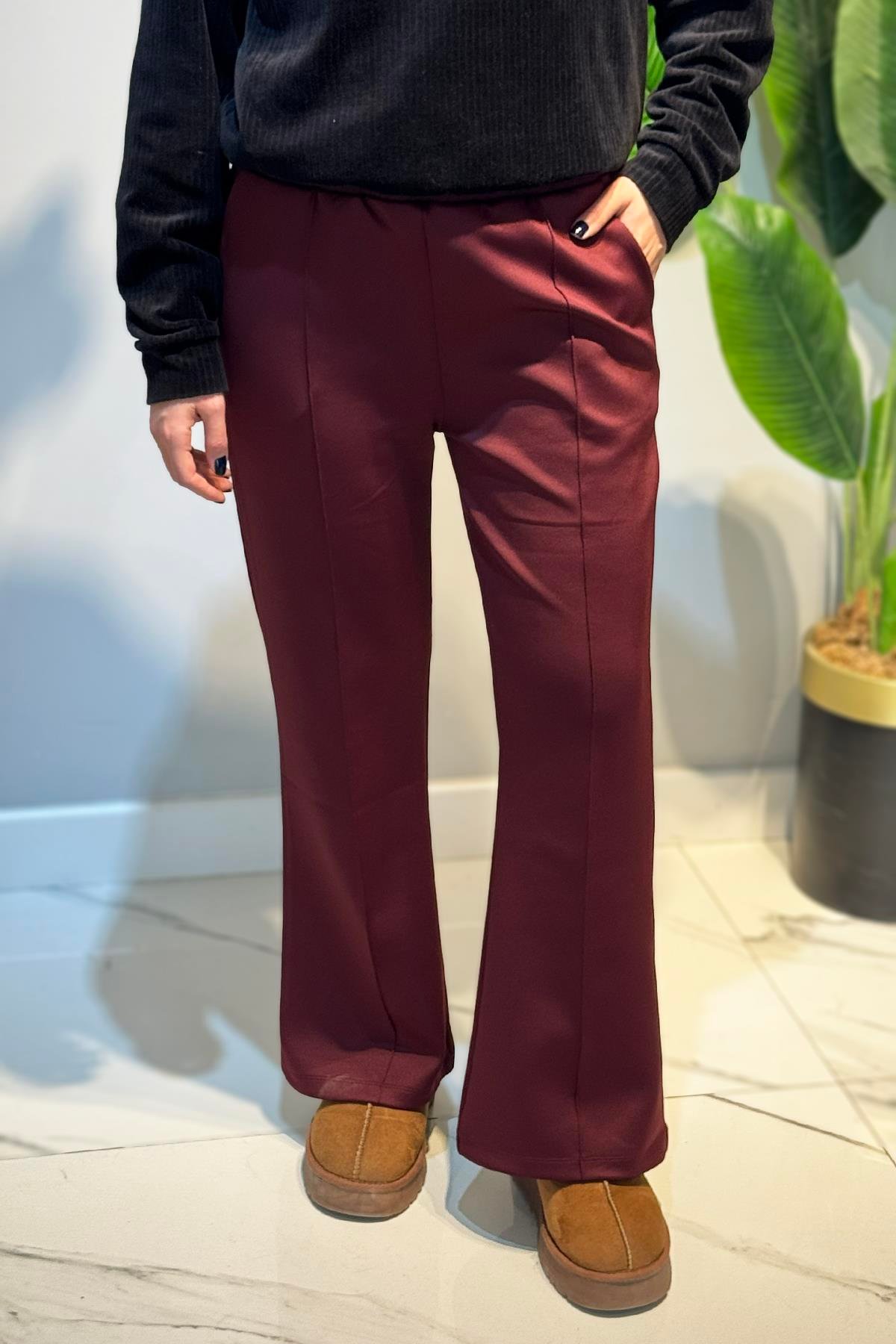 Nervür Dikişli Pantolon 2450 Bordo