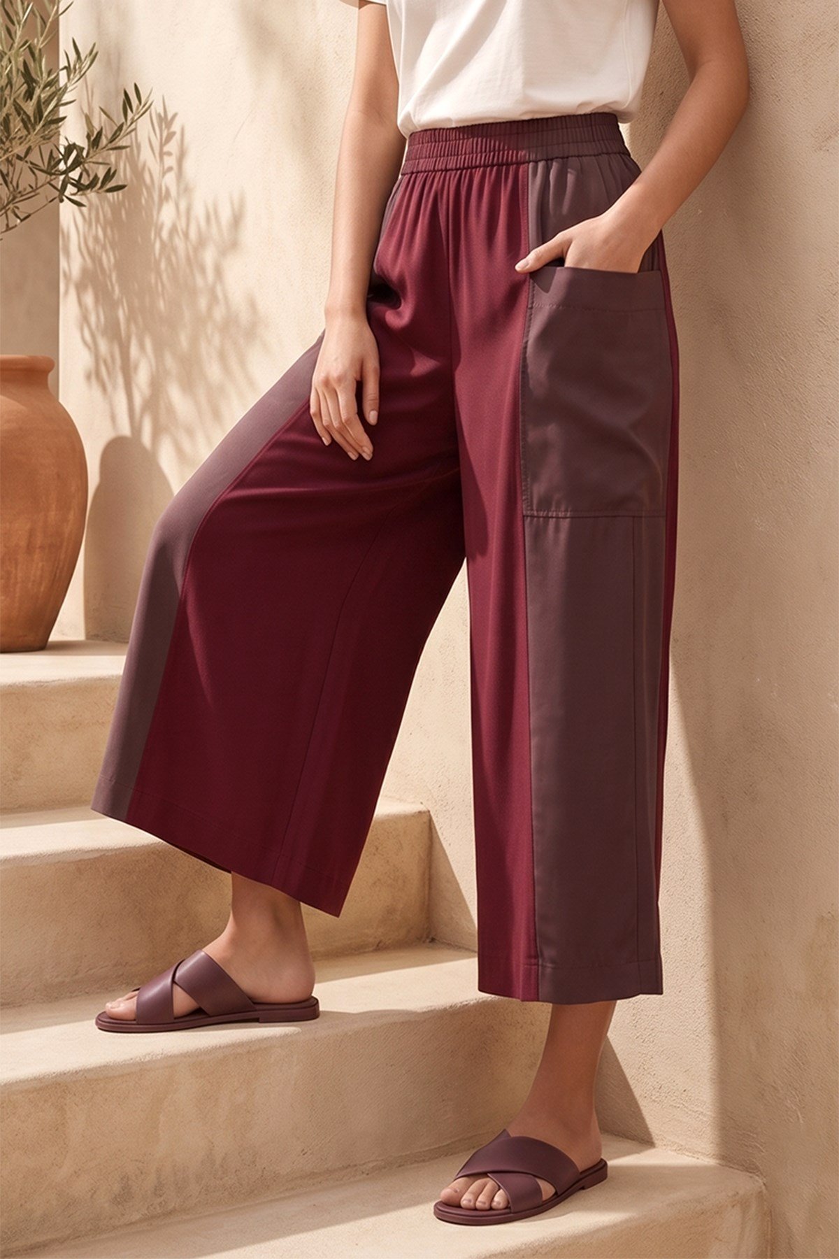 Nouro Kombinli Pantolon 5608 Bordo