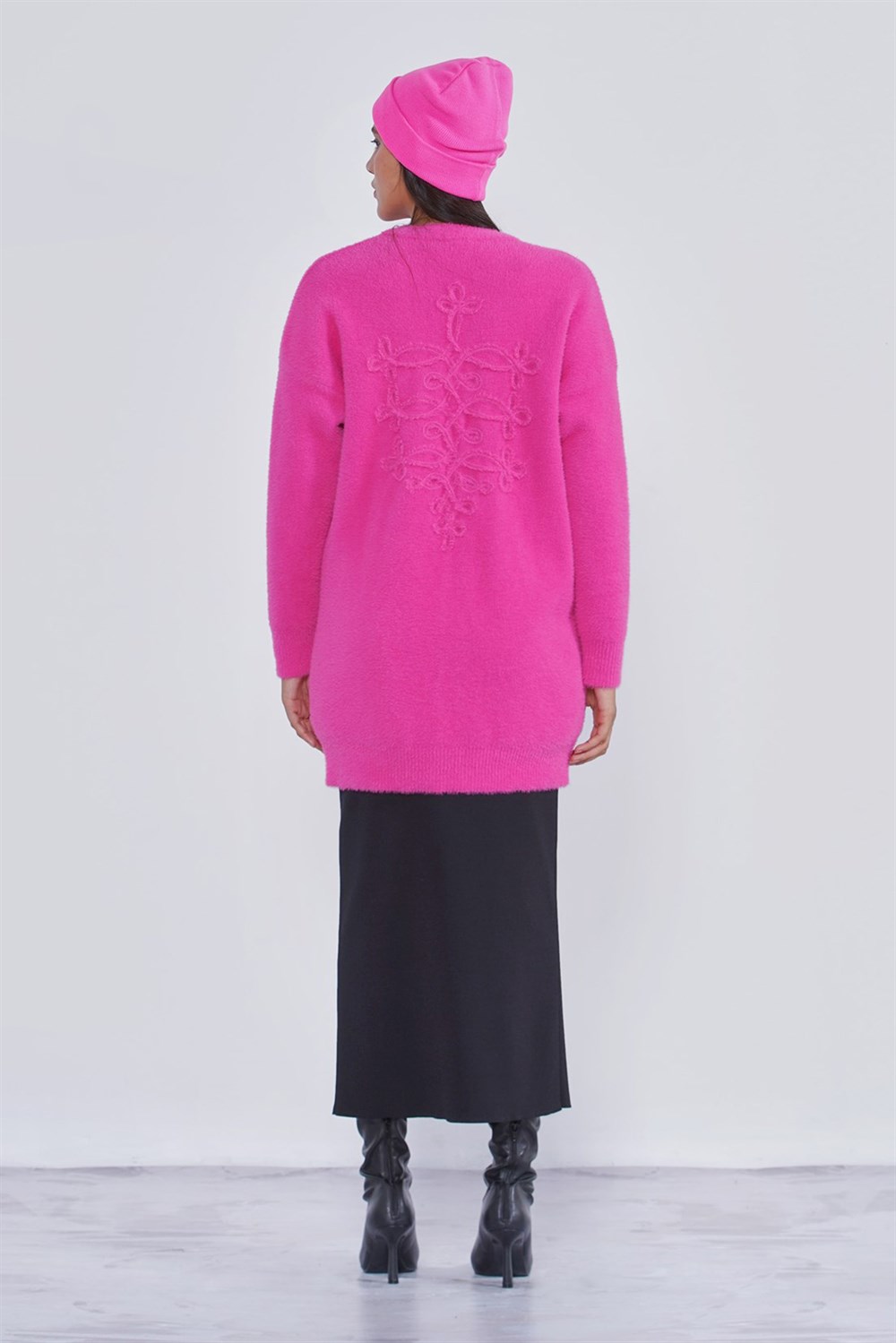 Nuss Angora Basic Hırka Renkli
