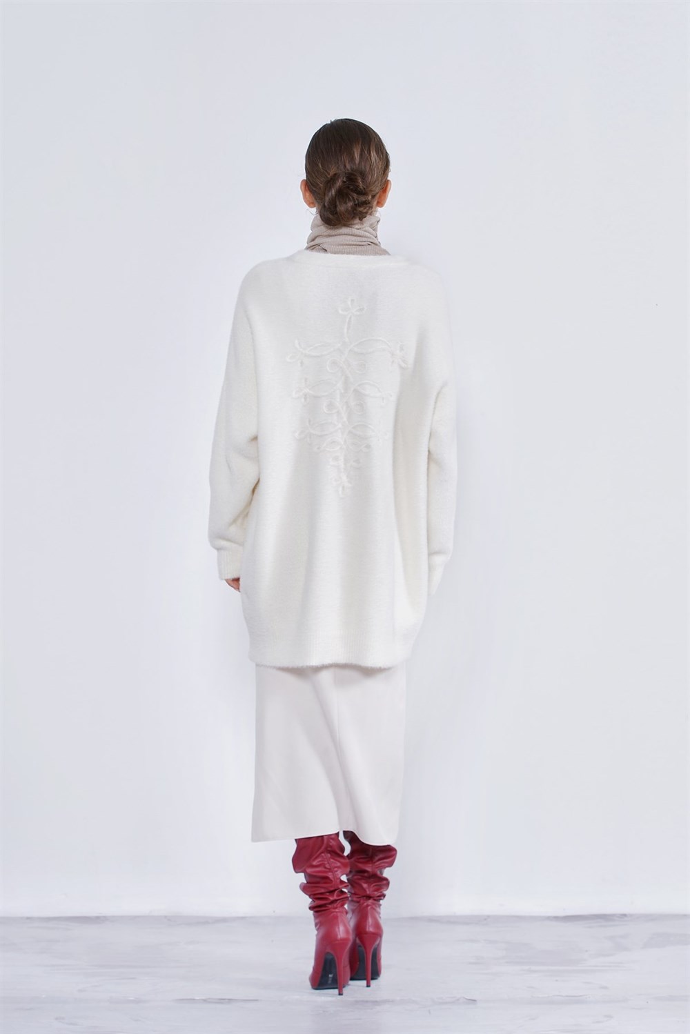 Nuss Angora Basic Hırka Renkli