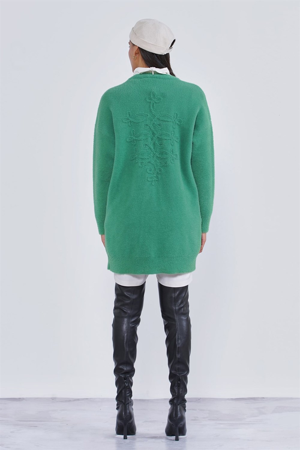 Nuss Angora Basic Hırka Renkli