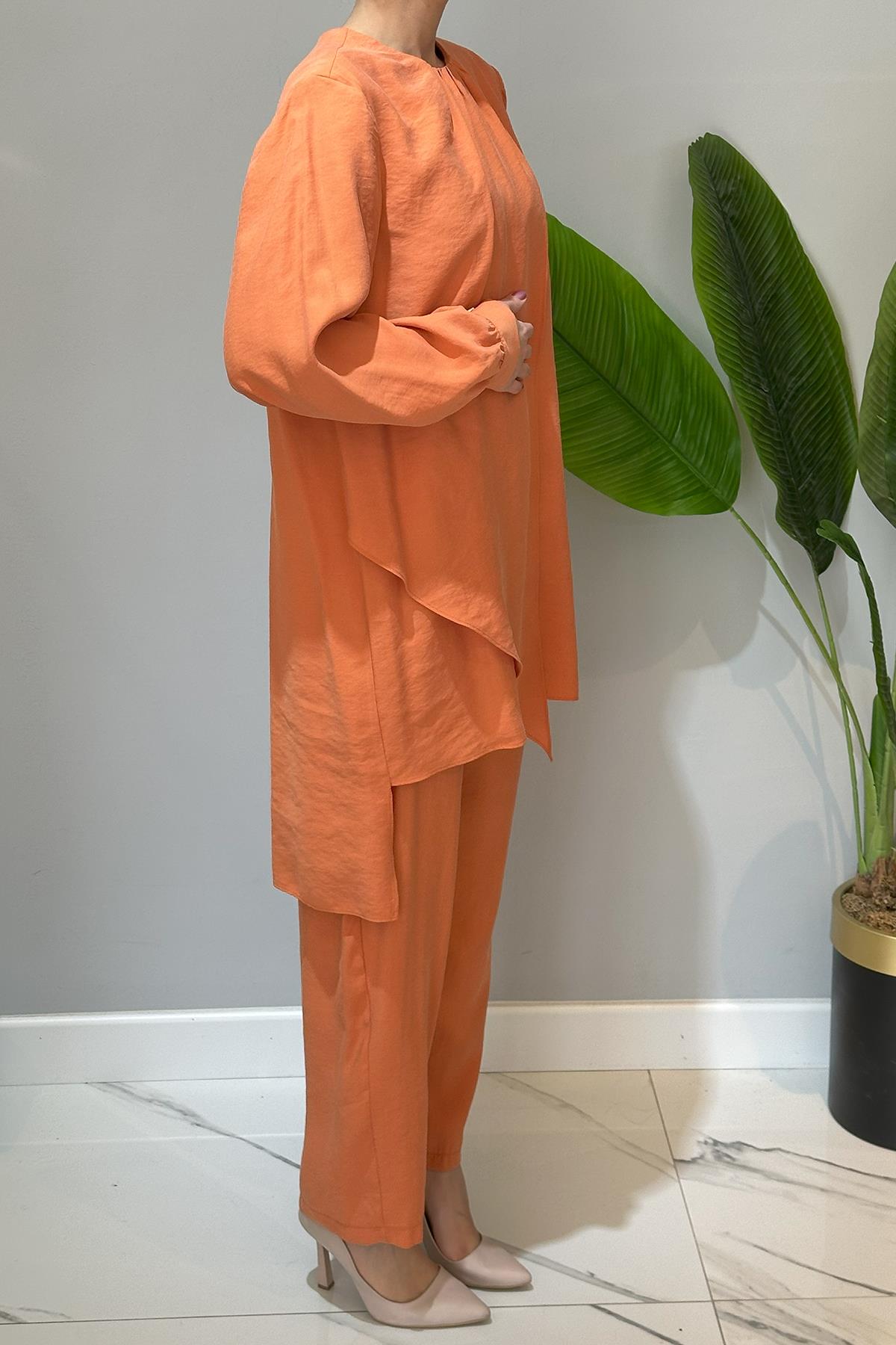 Nuss Ayrobin Pantolonlu Takım 1024 Turuncu