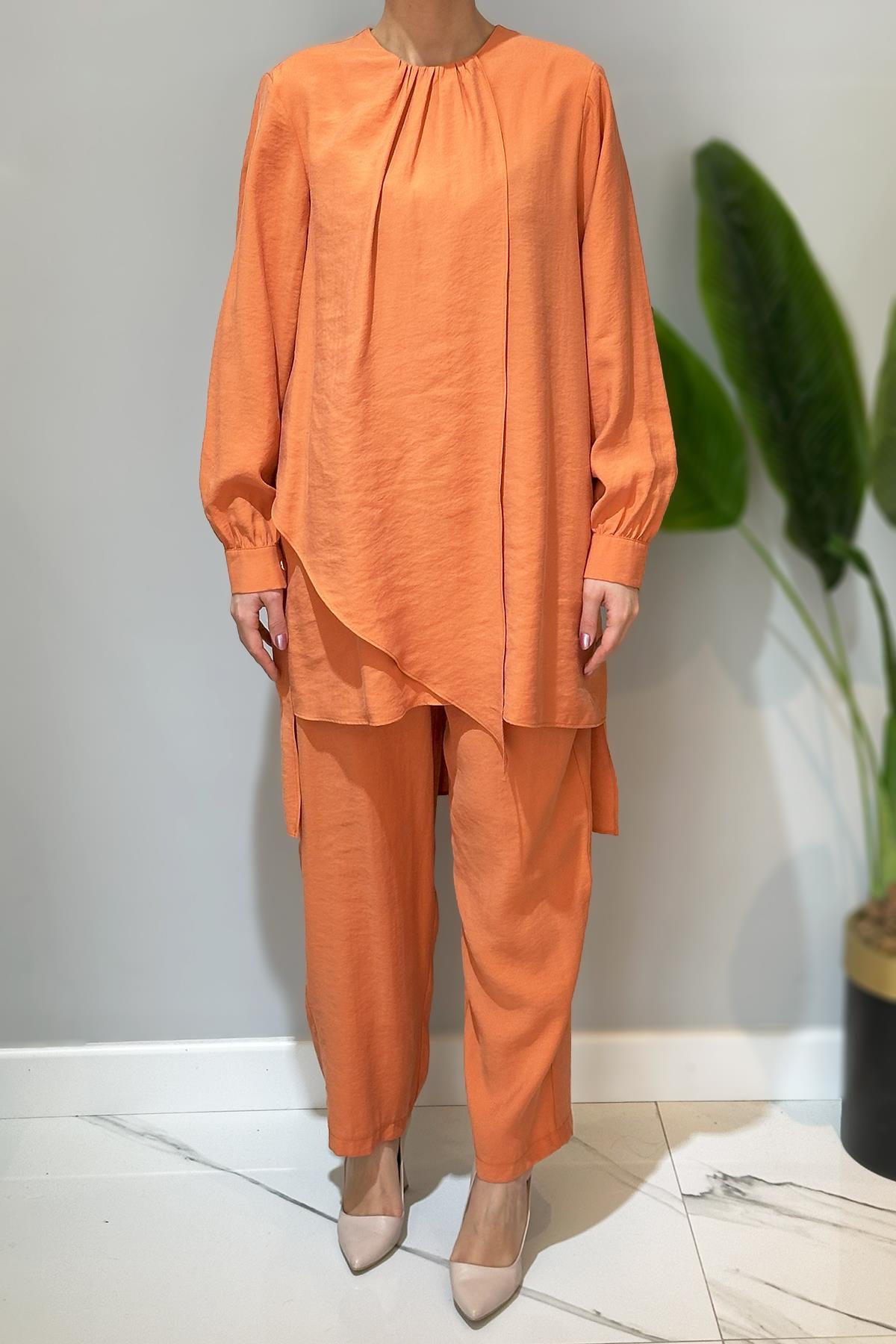 Nuss Ayrobin Pantolonlu Takım 1024 Turuncu