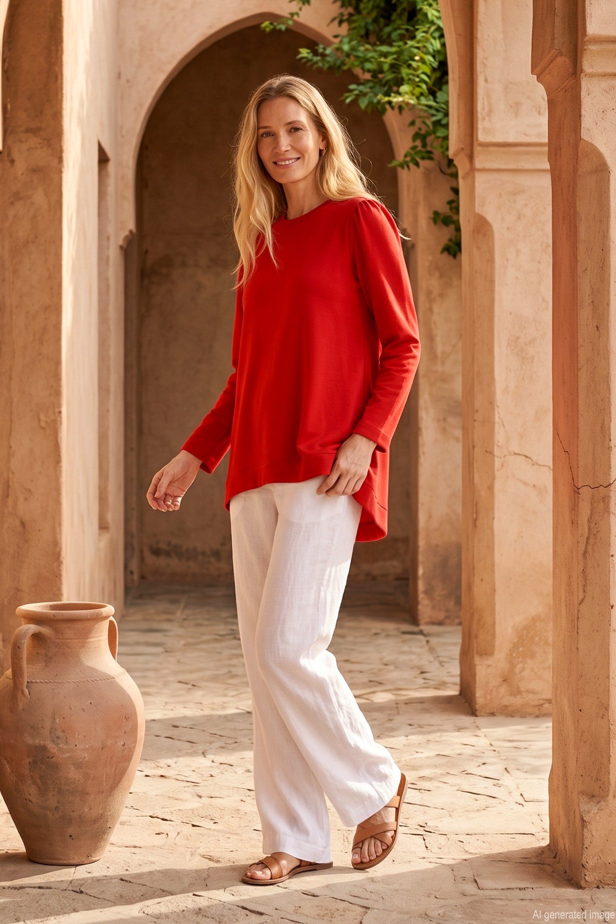 Nuss Basic Triko Rayon Tunik 902 Kırmızı