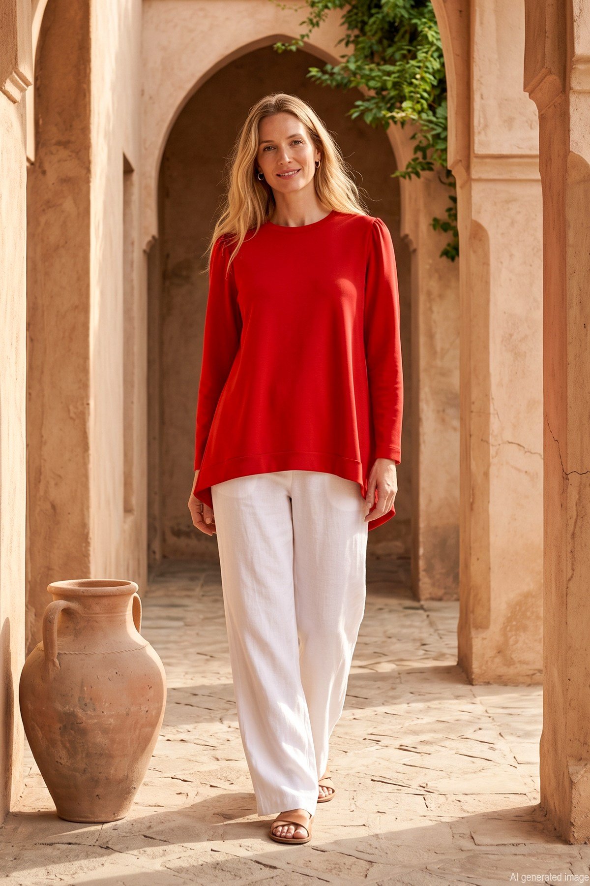 Nuss Basic Triko Rayon Tunik 902 Kırmızı