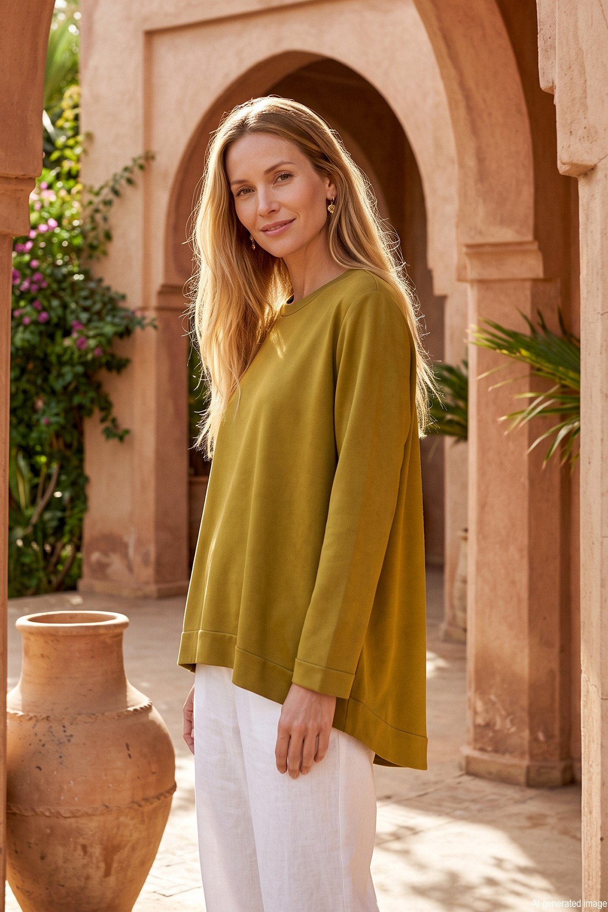 Nuss Basic Triko Rayon Tunik 902 Zeytin Yeşili