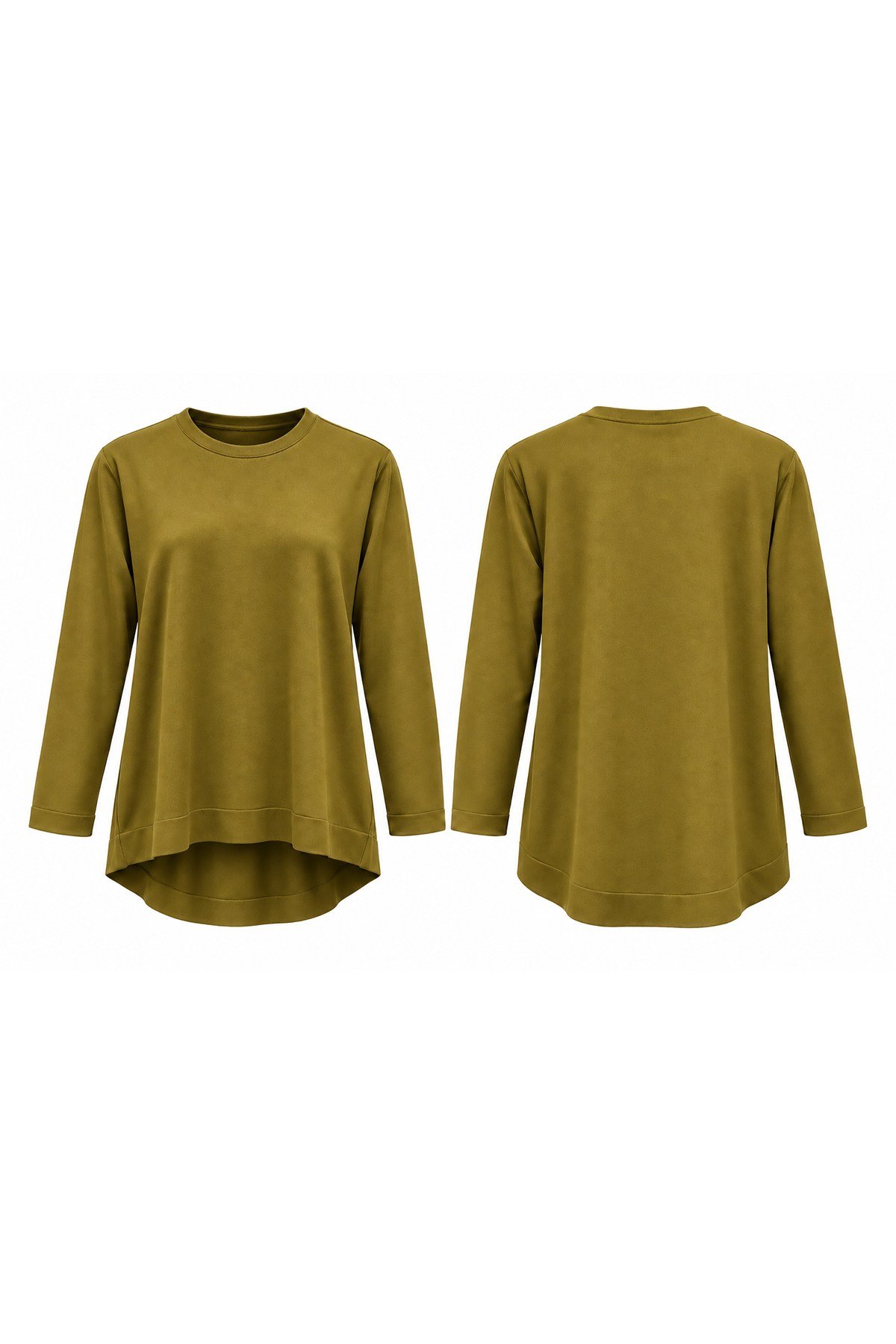 Nuss Basic Triko Rayon Tunik 902 Zeytin Yeşili