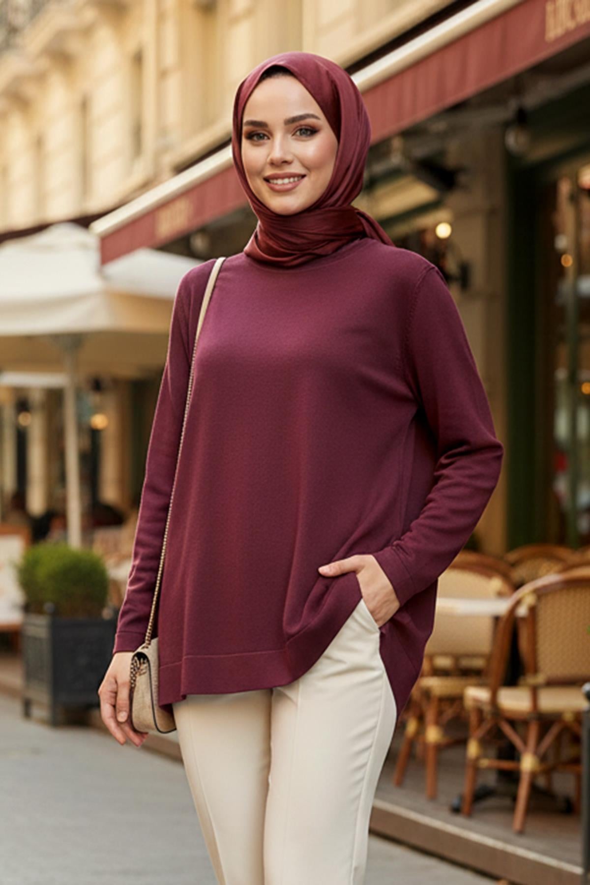 Nuss Basic Triko Tunik 902 Vişne