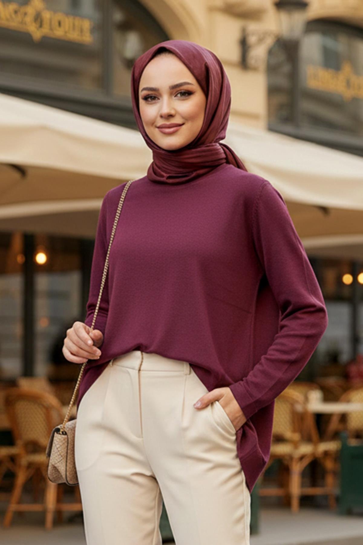 Nuss Basic Triko Tunik 902 Vişne