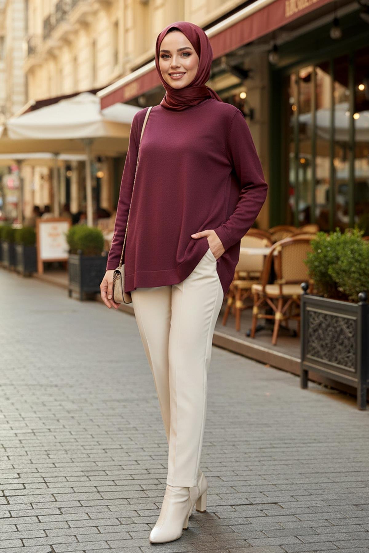 Nuss Basic Triko Tunik 902 Vişne