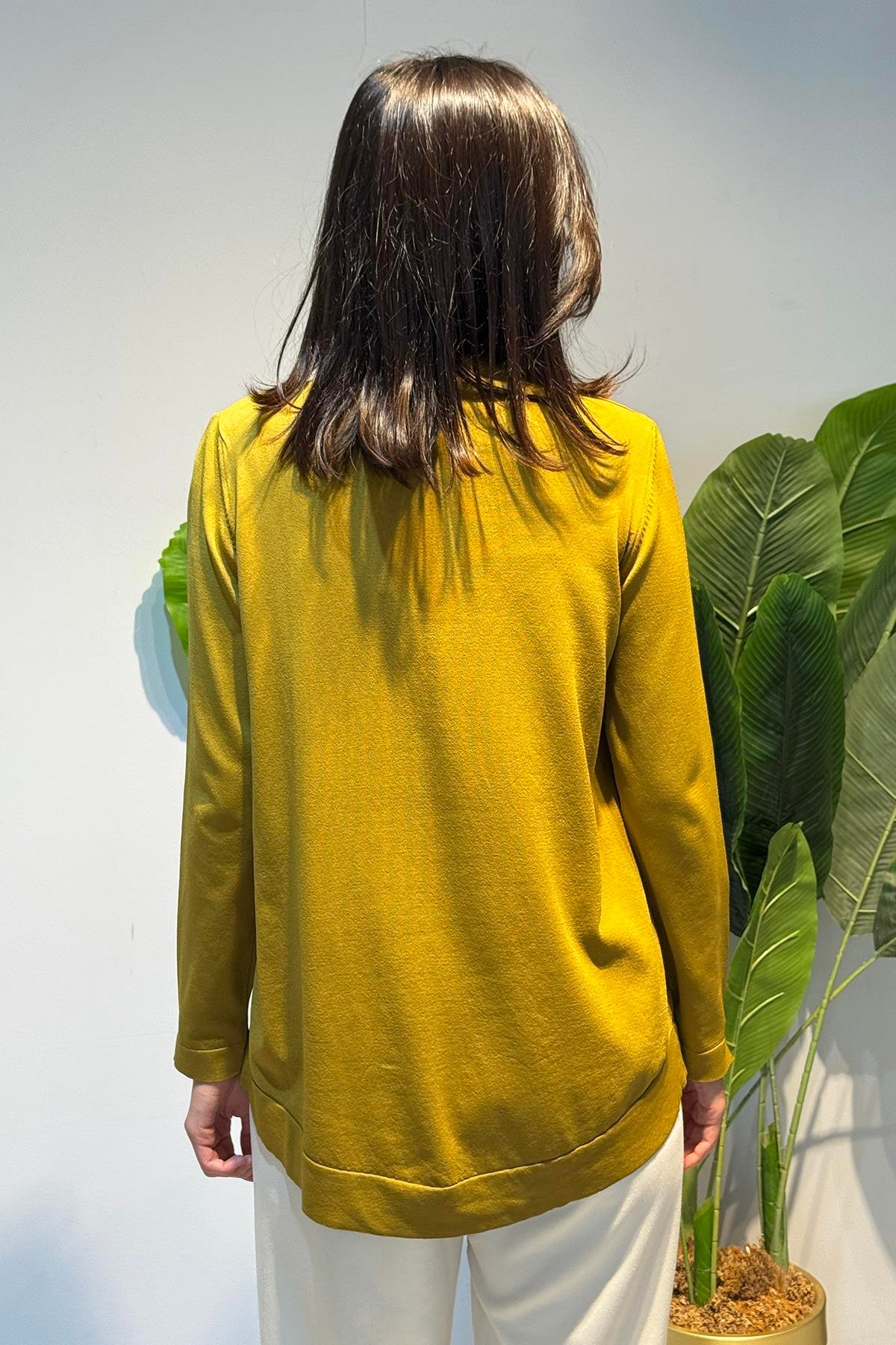 Nuss Basic Triko Tunik 902 Yağ Yeşil