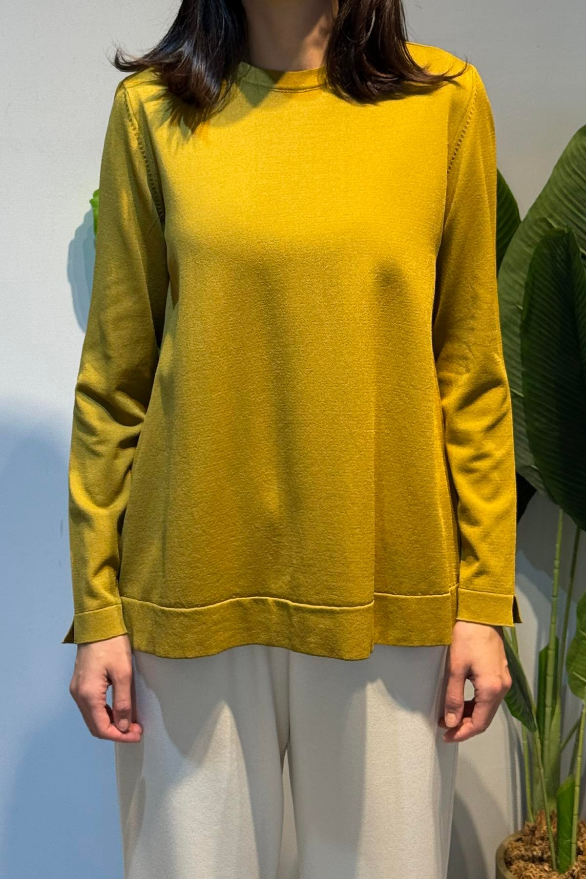Nuss Basic Triko Tunik 902 Yağ Yeşil