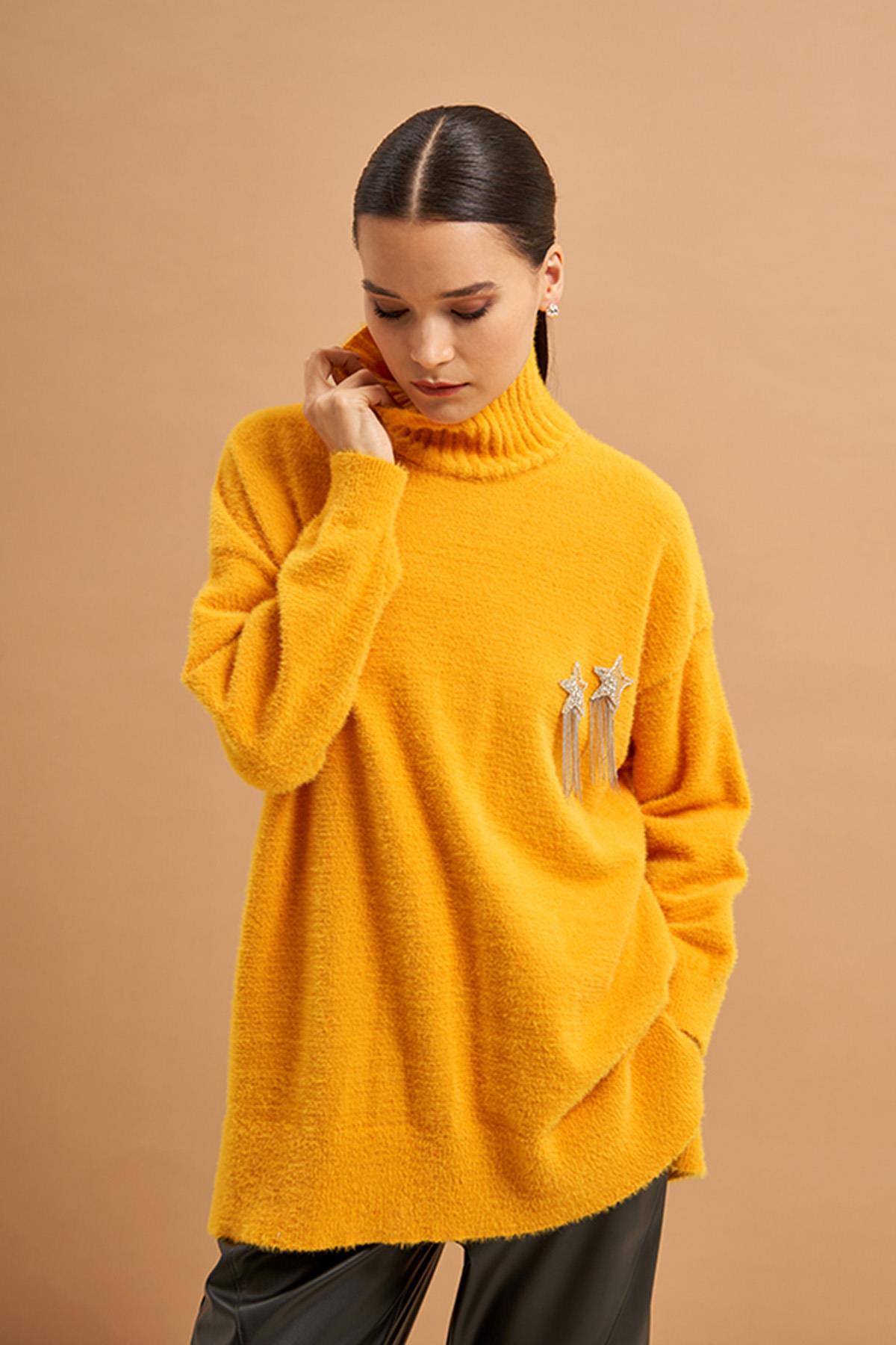 Nuss Boğazlı Angora Kazak 200 Sarı