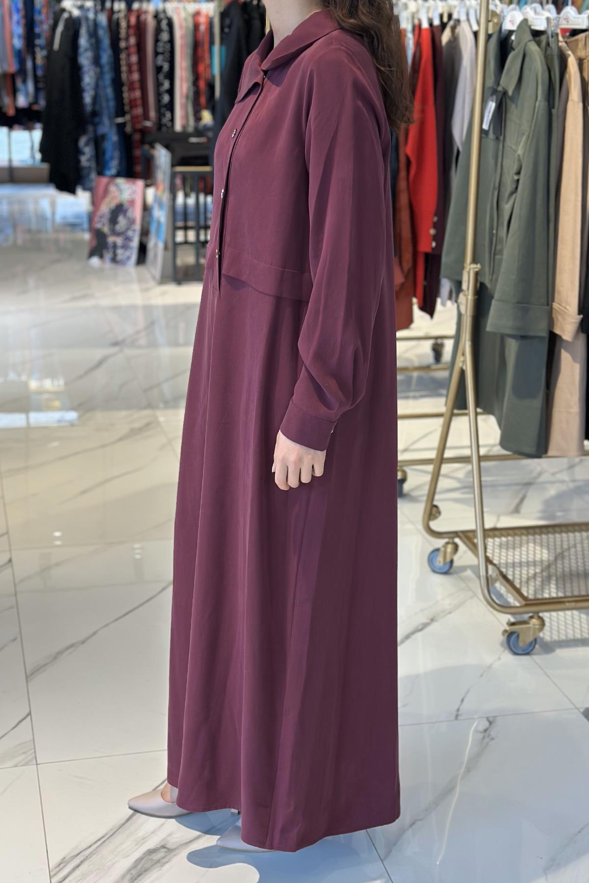 Nuss Çıtçıtlı Elbise 2014 Mürdüm