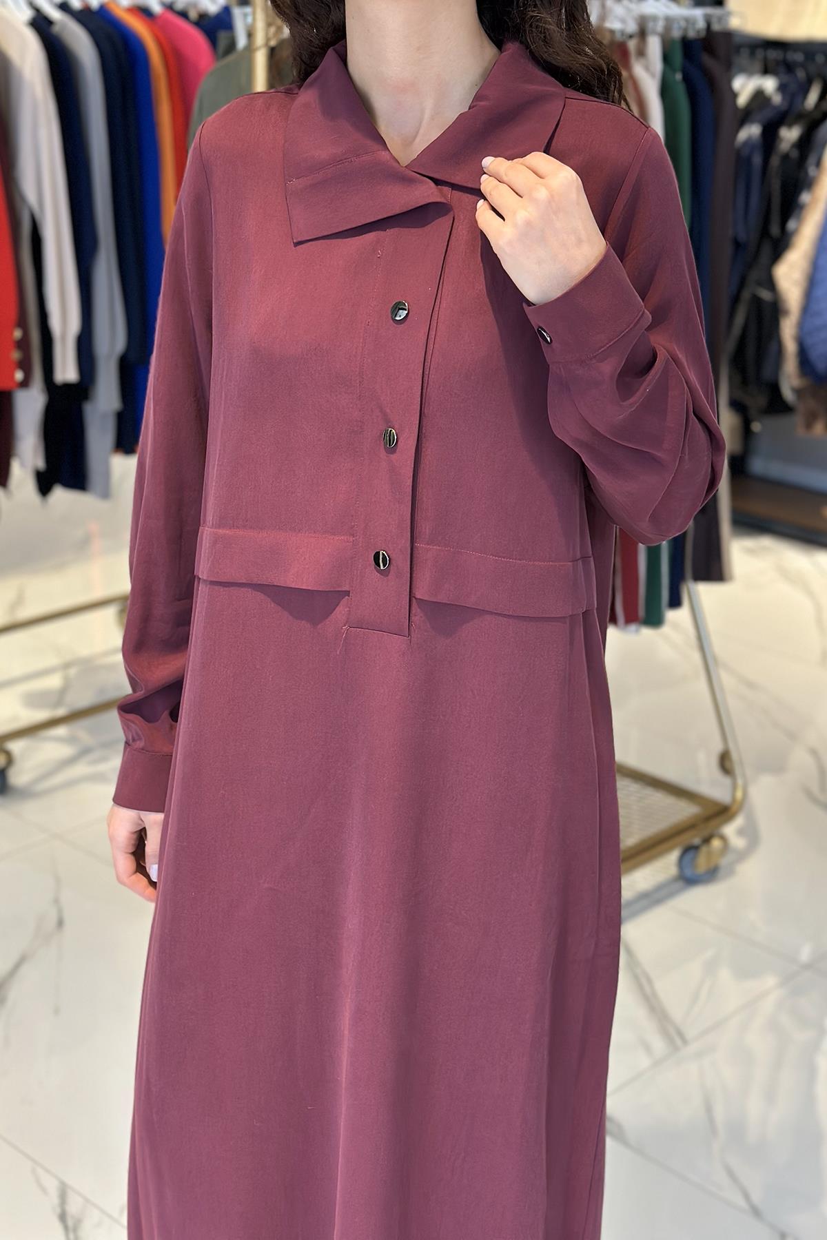 Nuss Çıtçıtlı Elbise 2014 Mürdüm