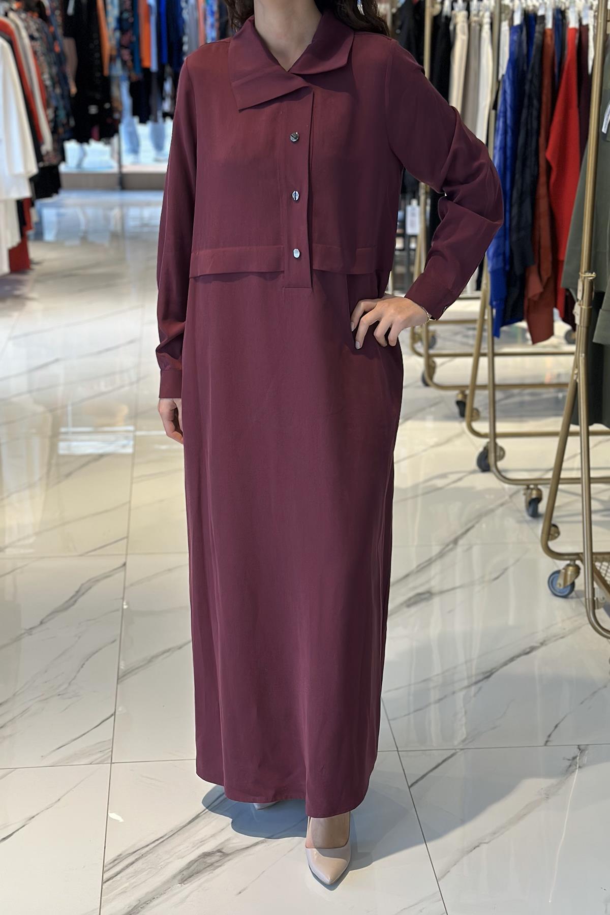 Nuss Çıtçıtlı Elbise 2014 Mürdüm