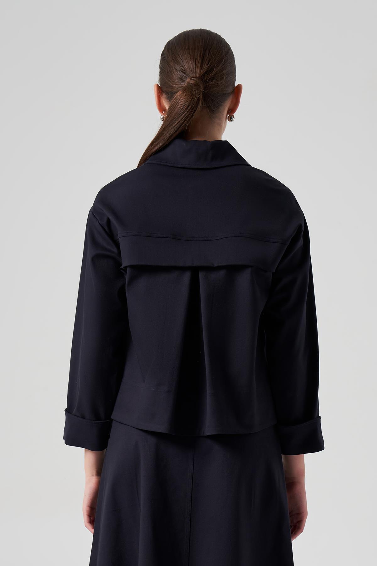 Nuss Çıtçıtlı Kısa Ceket 6025 Lacivert