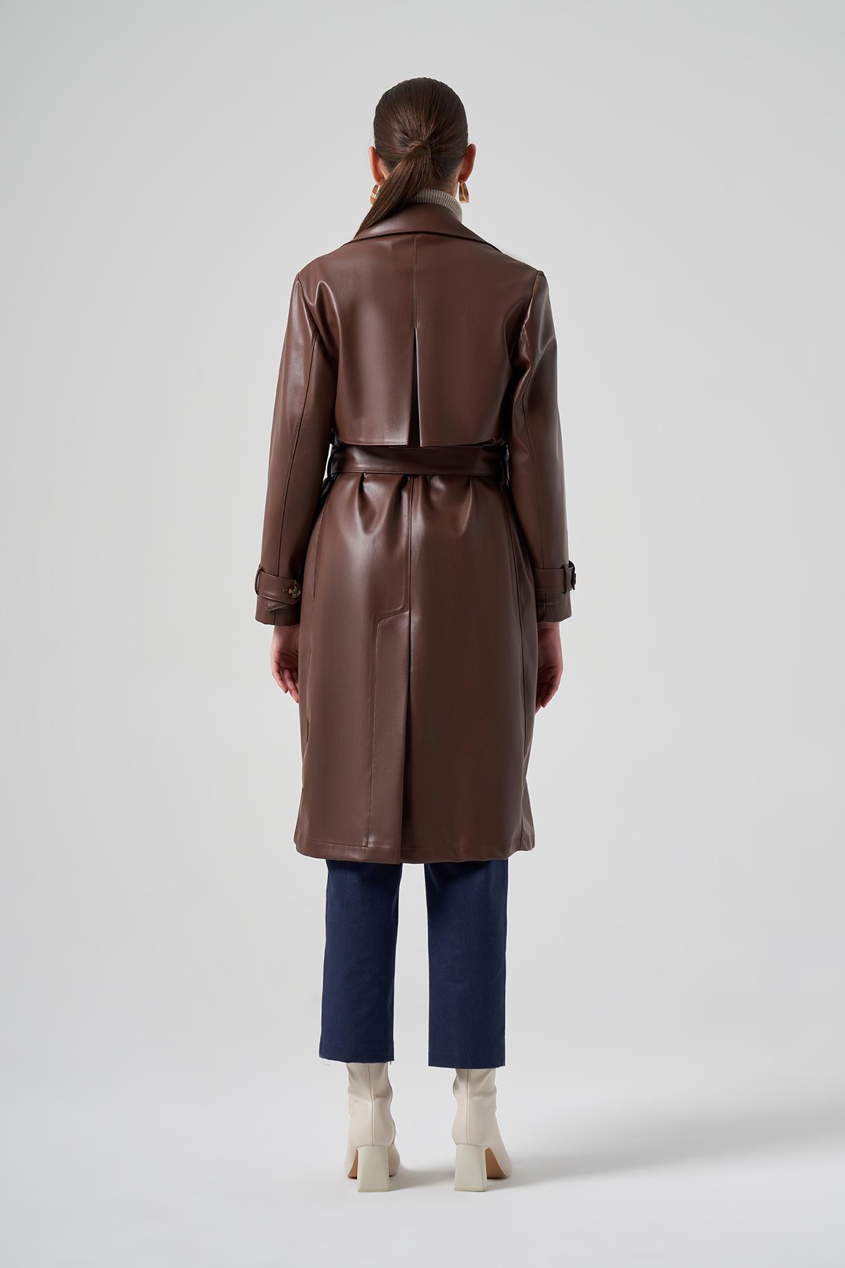 Nuss Deri Trençkot 6001 Kahve