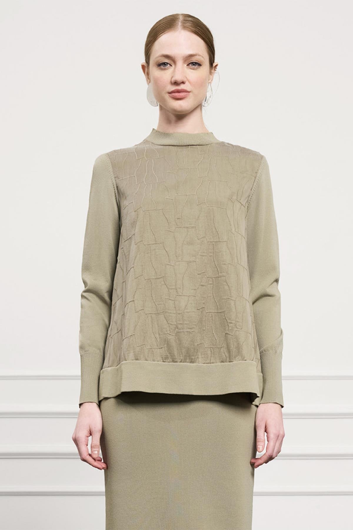 Nuss Dikiş Detay Tunik 3012 Çağla Yeşil