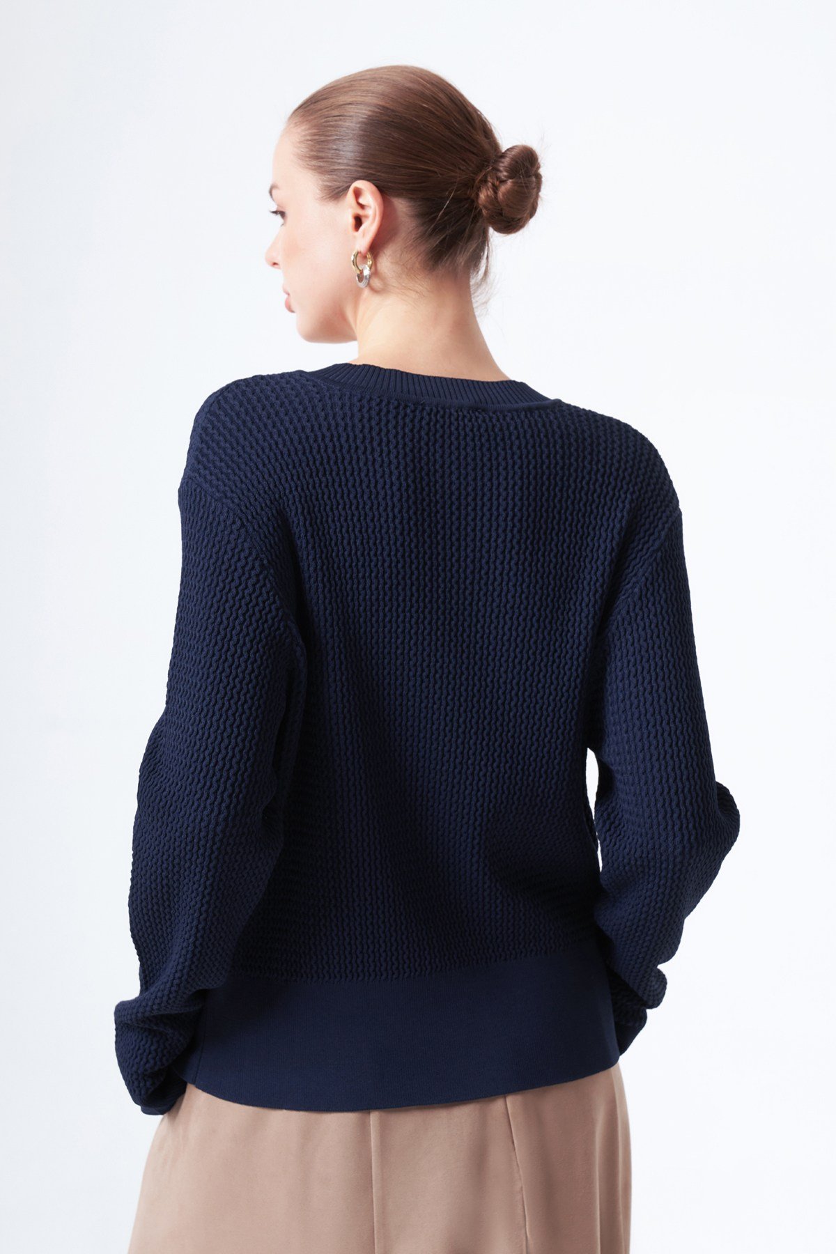 Nuss Düğmeli Rayon Hırka 601 Lacivert