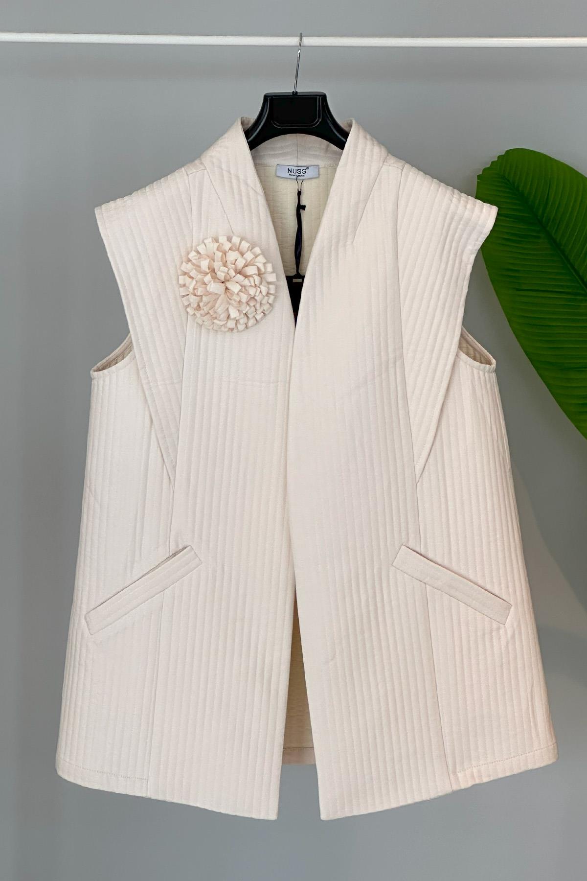 Nuss Ekru Yelek 6020