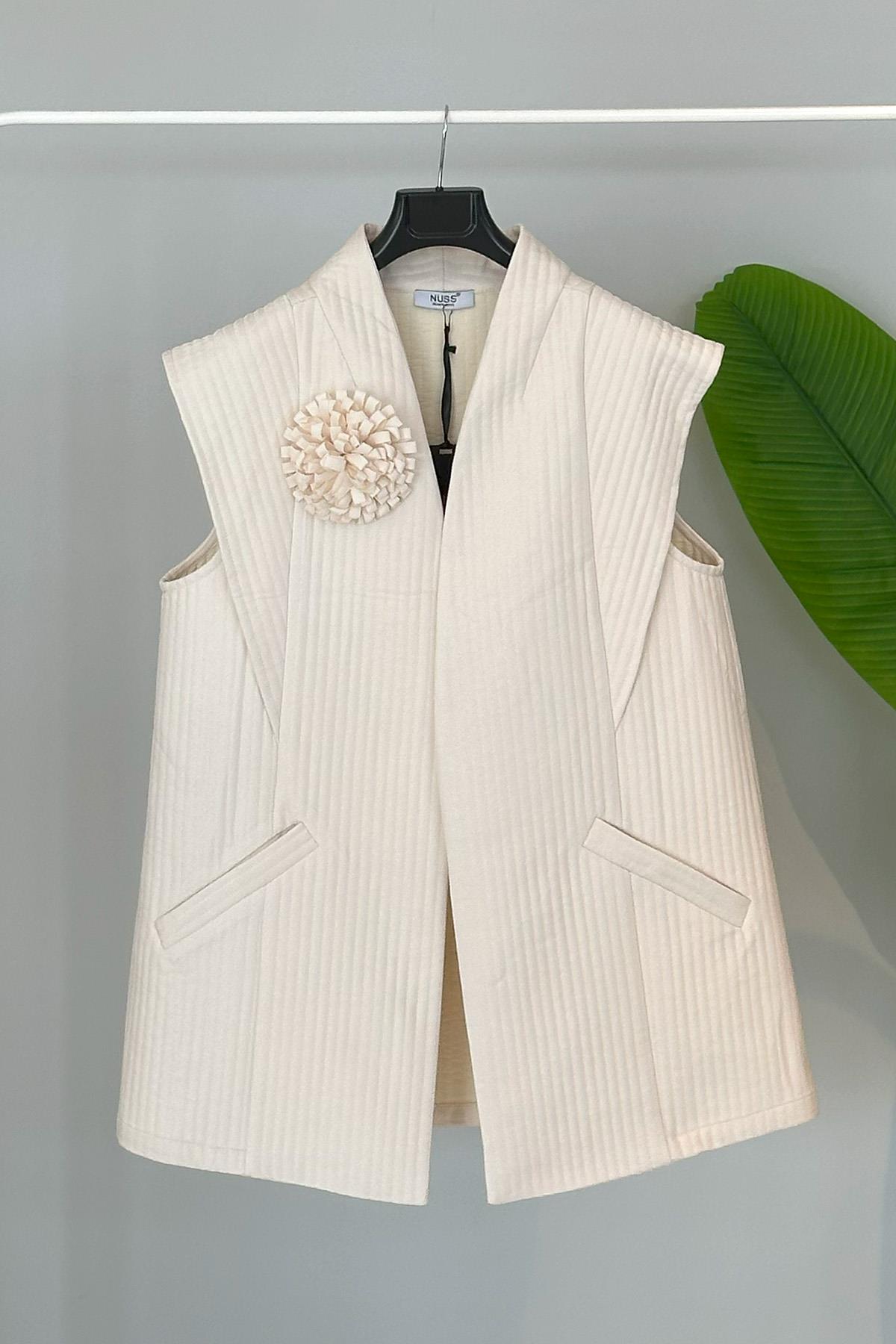 Nuss Ekru Yelek 6020