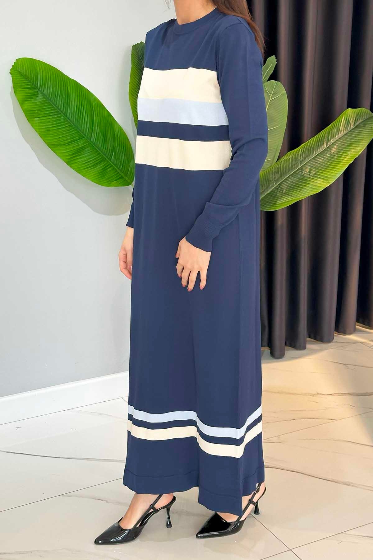 Nuss Elbise 1421 Lacivert