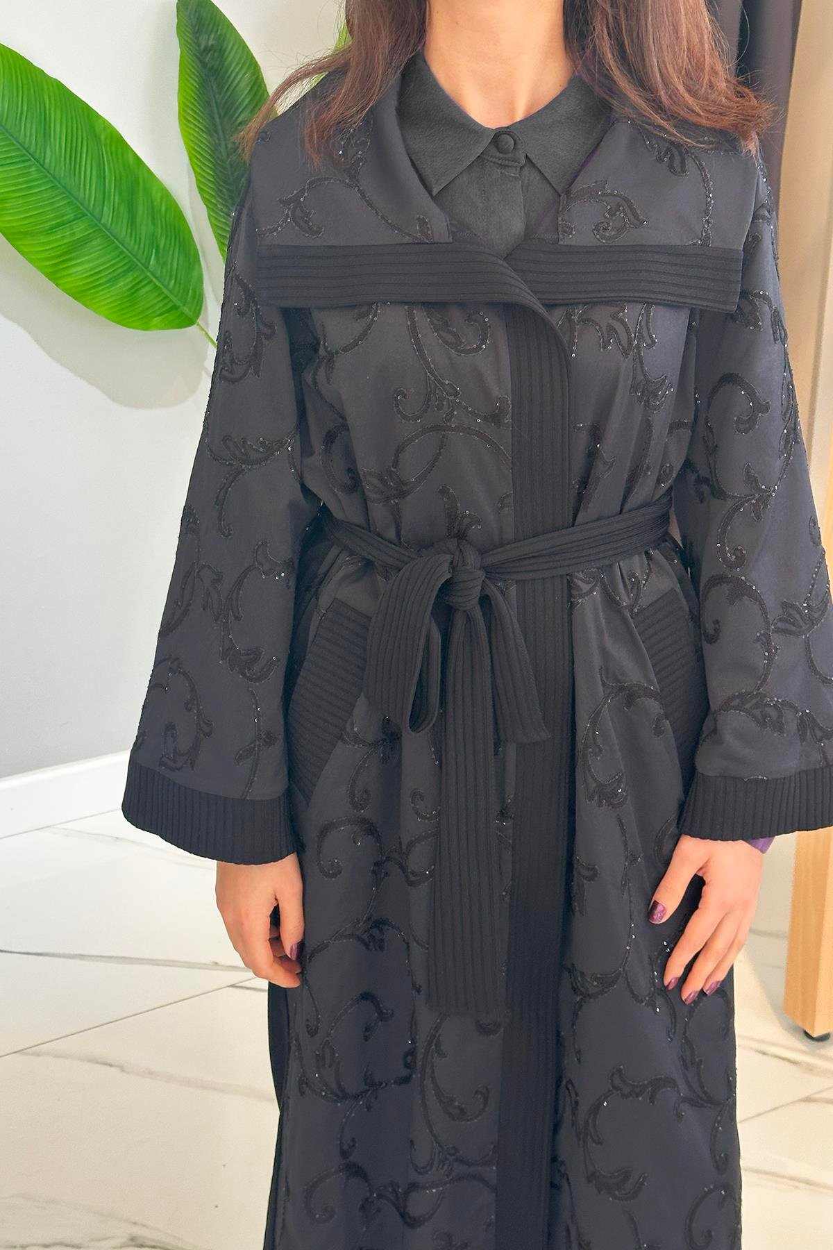 Nuss Kap Ceket 6041 Siyah