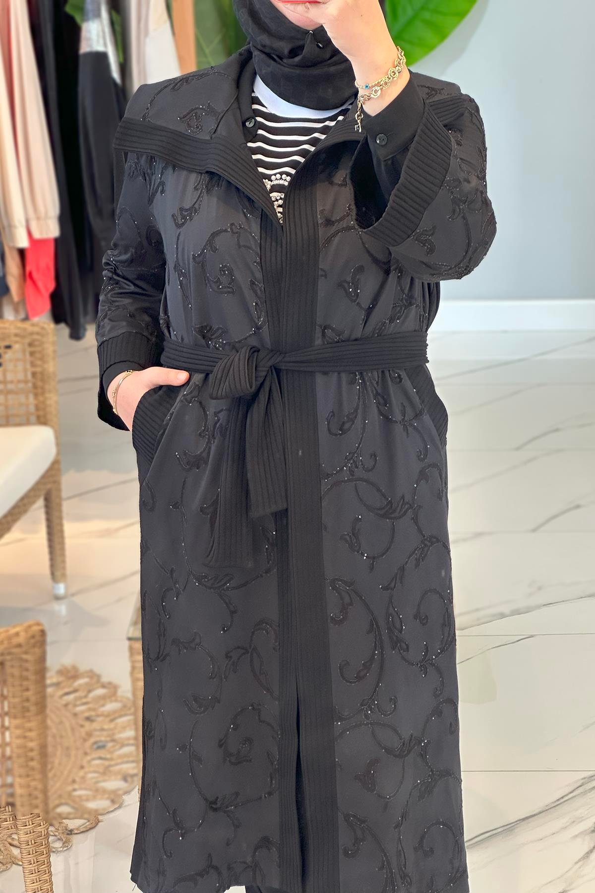 Nuss Kap Ceket 6041 Siyah