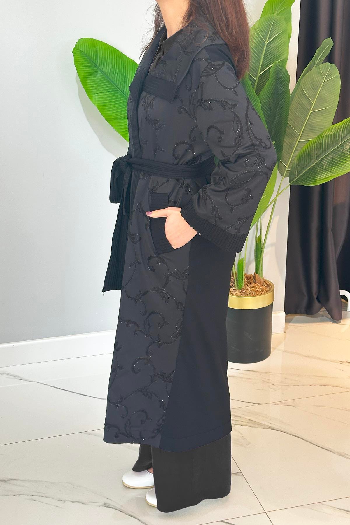 Nuss Kap Ceket 6041 Siyah