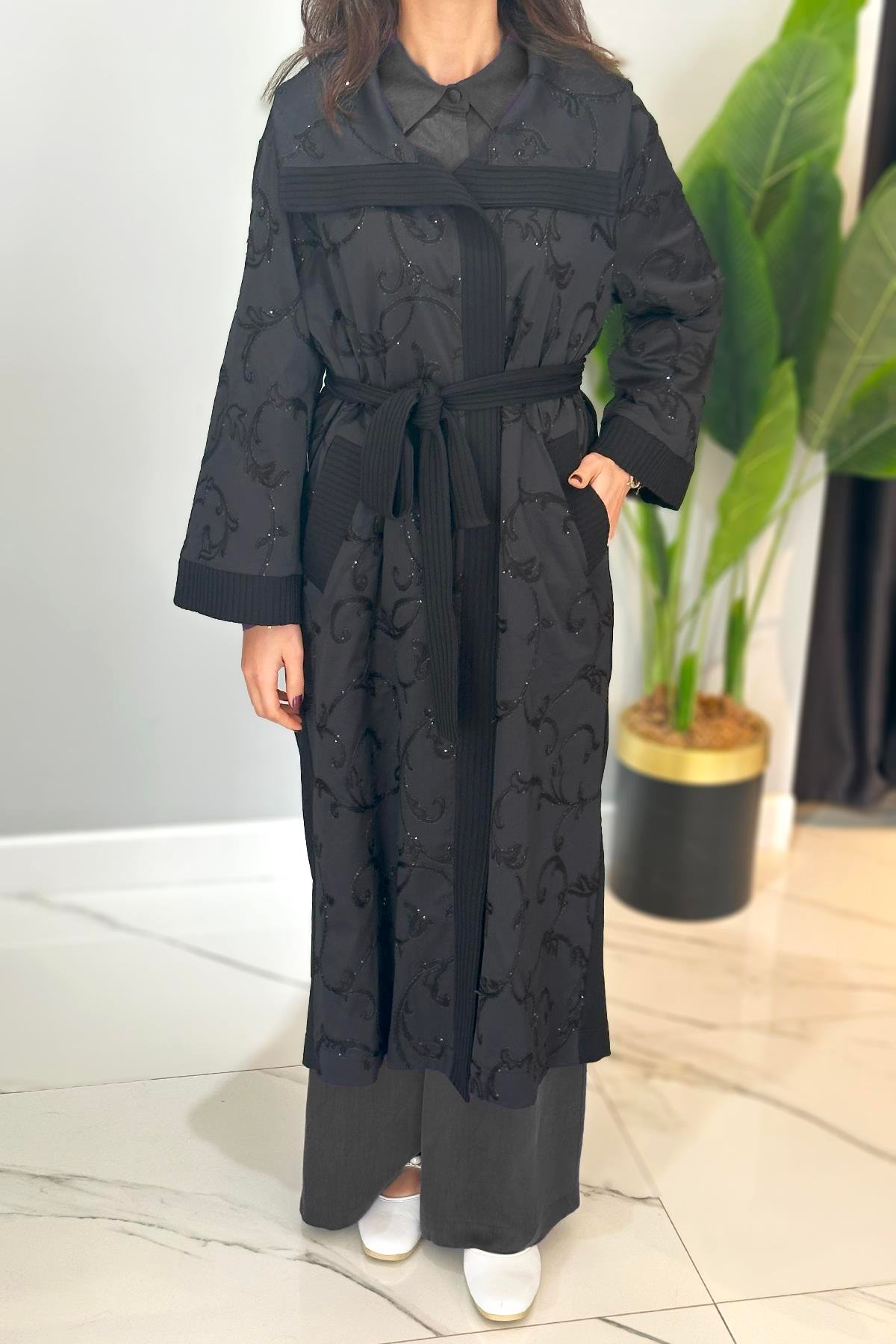 Nuss Kap Ceket 6041 Siyah