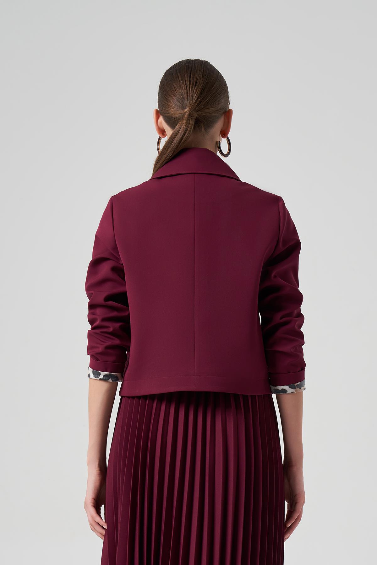 Nuss Kısa Ceket 6037 Mürdüm