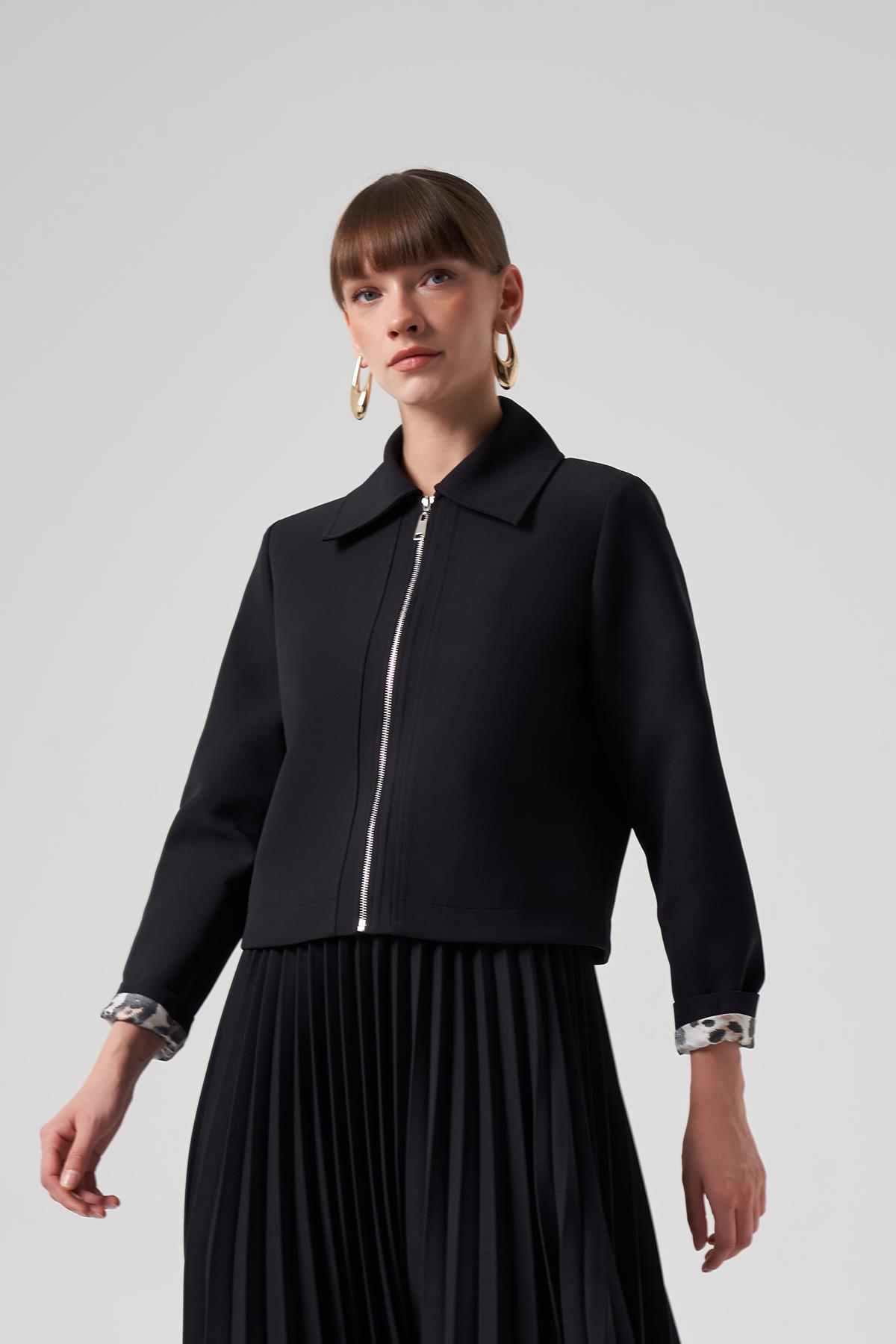 Nuss Kısa Ceket 6037 Siyah