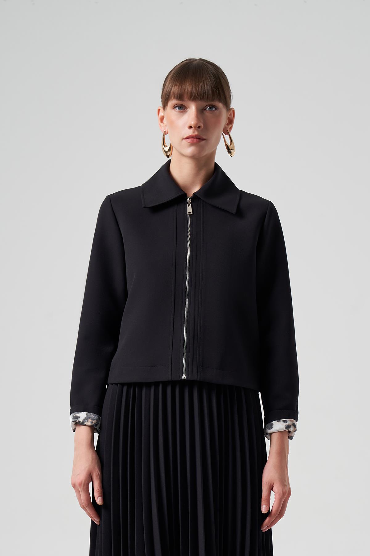 Nuss Kısa Ceket 6037 Siyah