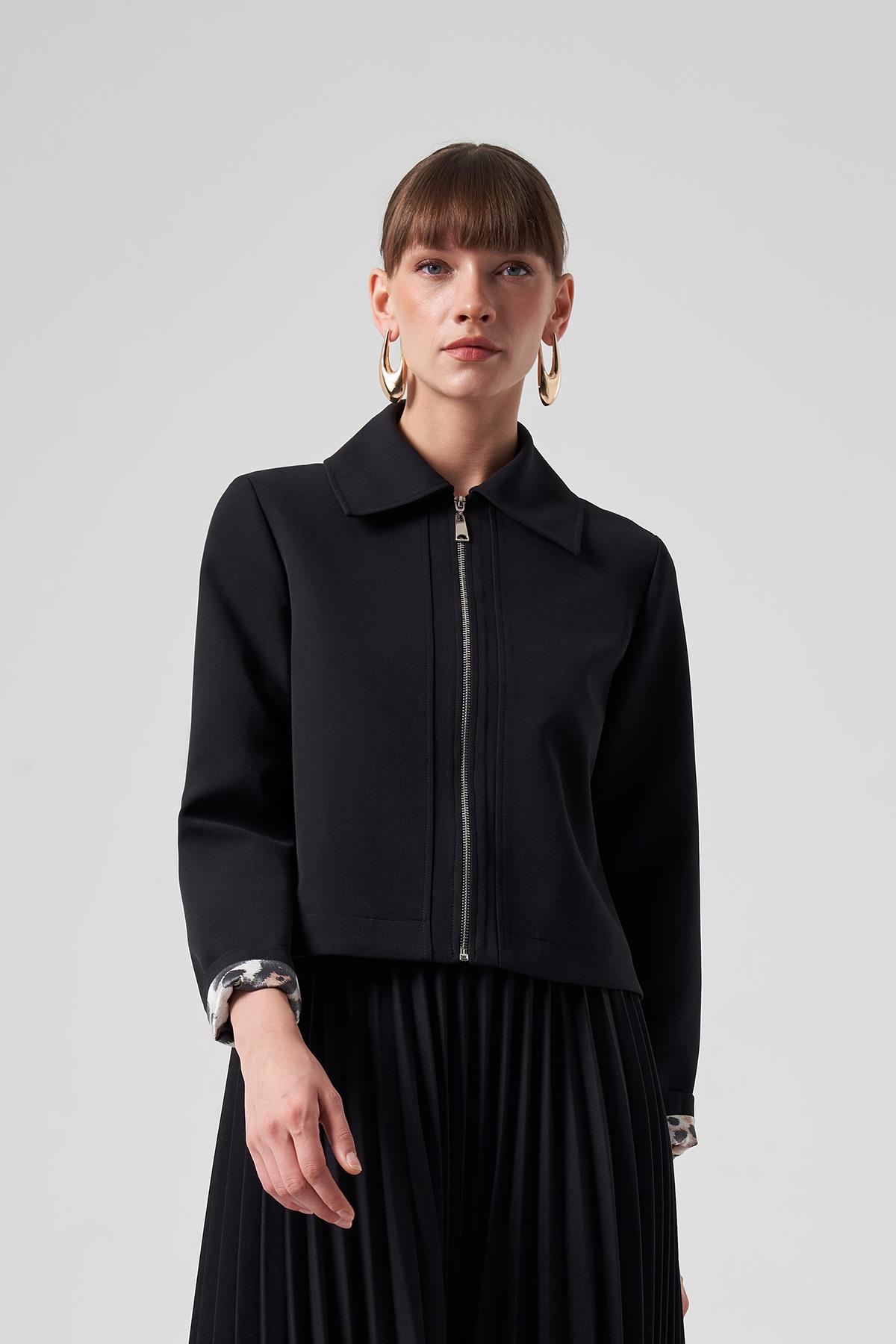 Nuss Kısa Ceket 6037 Siyah