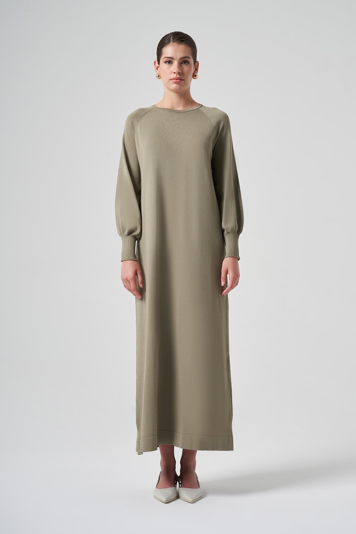 Nuss Merserize Basic Elbise 518 Haki