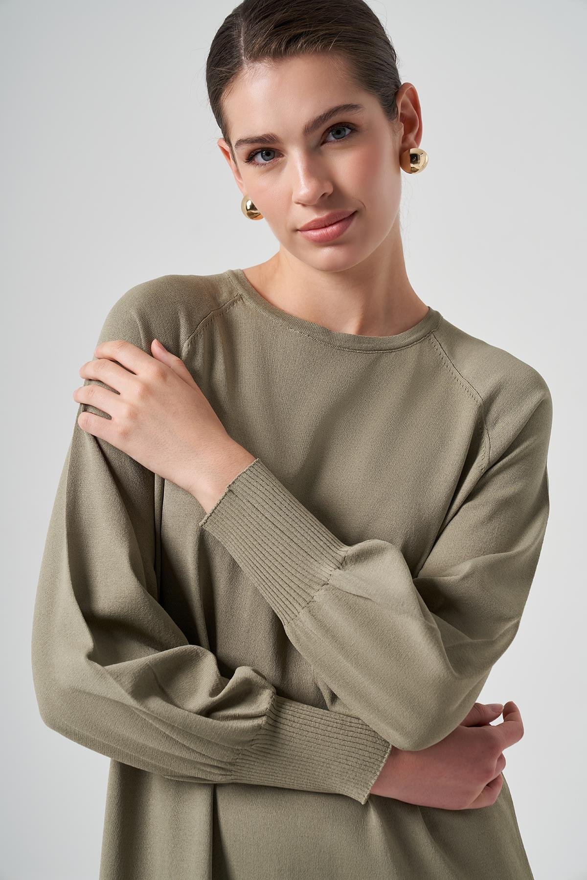 Nuss Merserize Basic Elbise 518 Haki