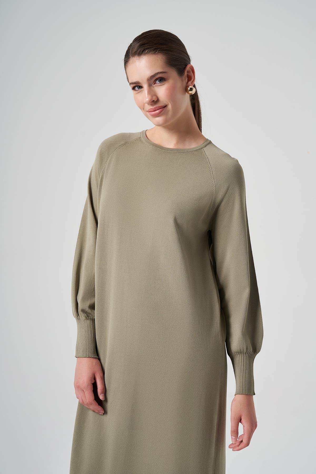 Nuss Merserize Basic Elbise 518 Haki