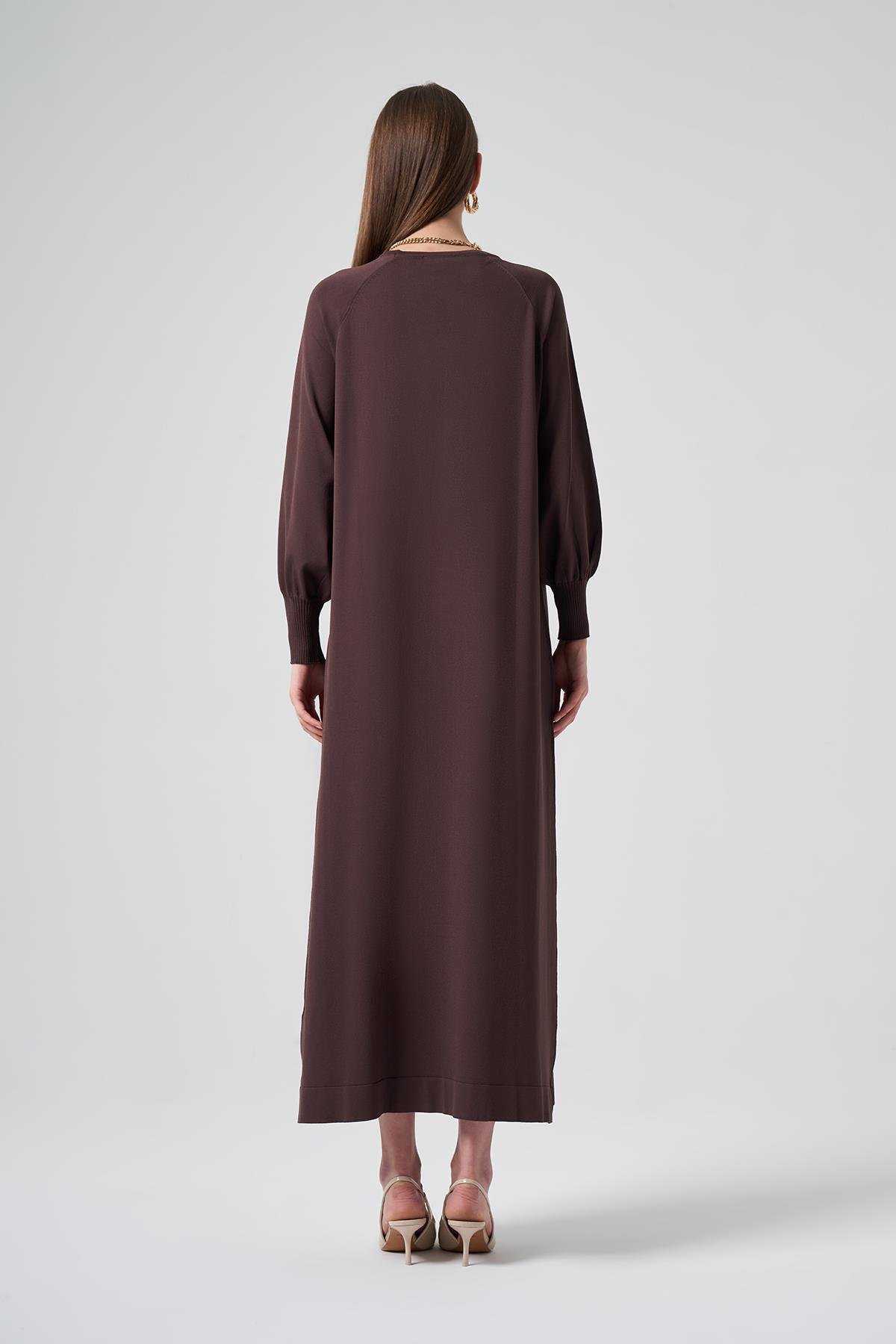 Nuss Merserize Basic Elbise 518 Kahve