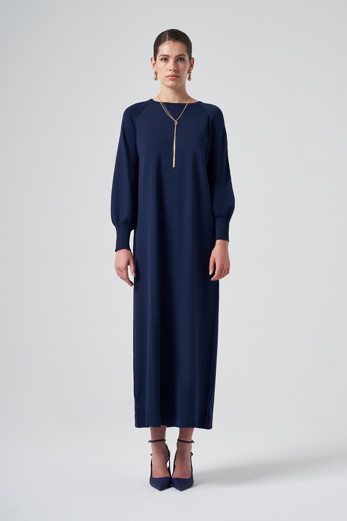 Nuss Merserize Basic Elbise 518 Lacivert