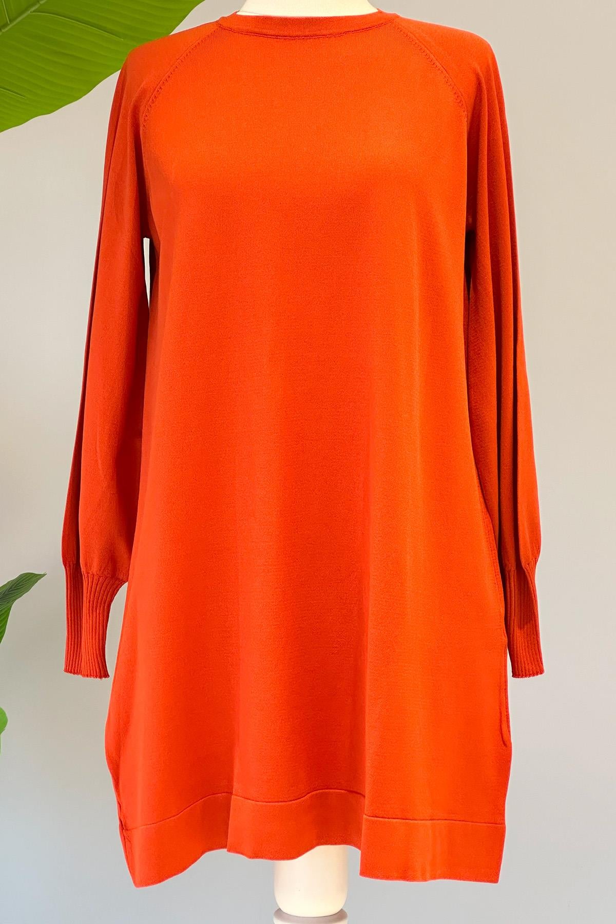 Nuss Merserize Bilek Detaylı Basic Tunik 500 Kiremit