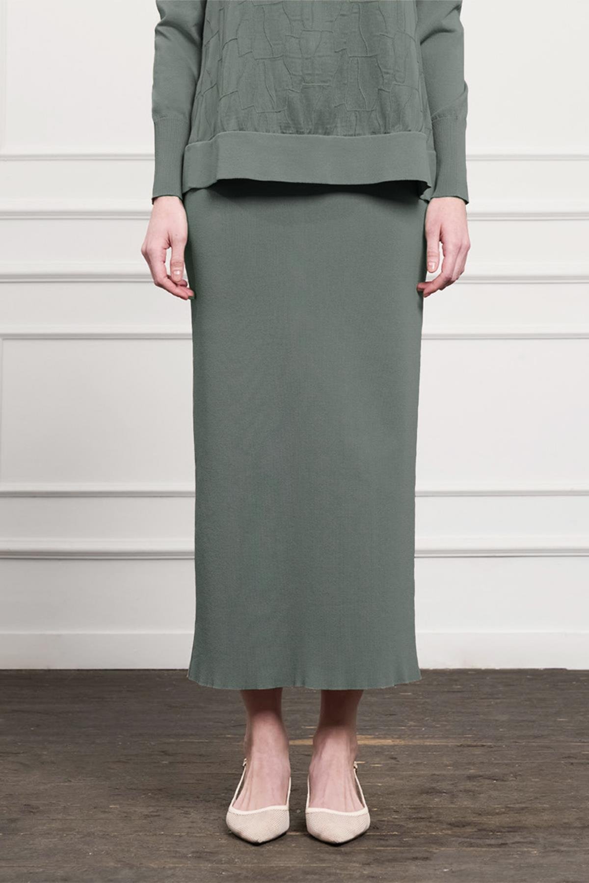 Nuss Merserize Çelik Örme Etek 013 Kekik