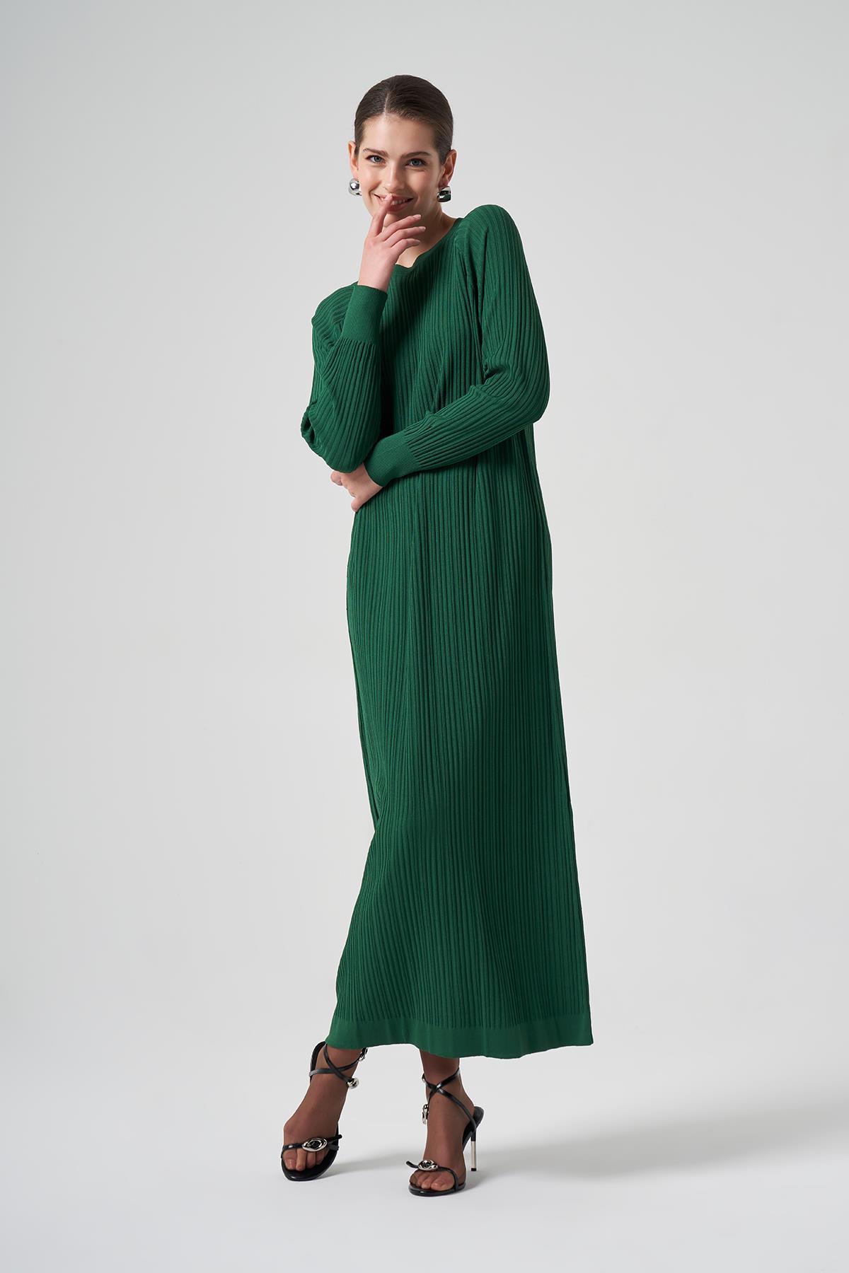 Nuss Merserize Çizgi Detay Elbise 400 Benetton