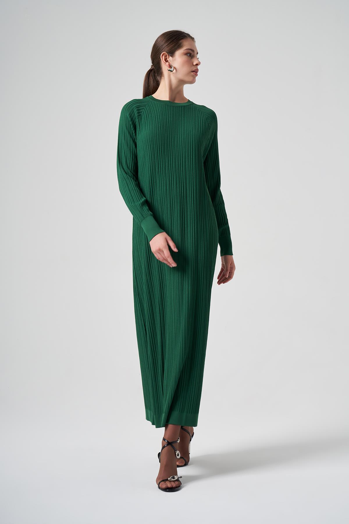 Nuss Merserize Çizgi Detay Elbise 400 Benetton