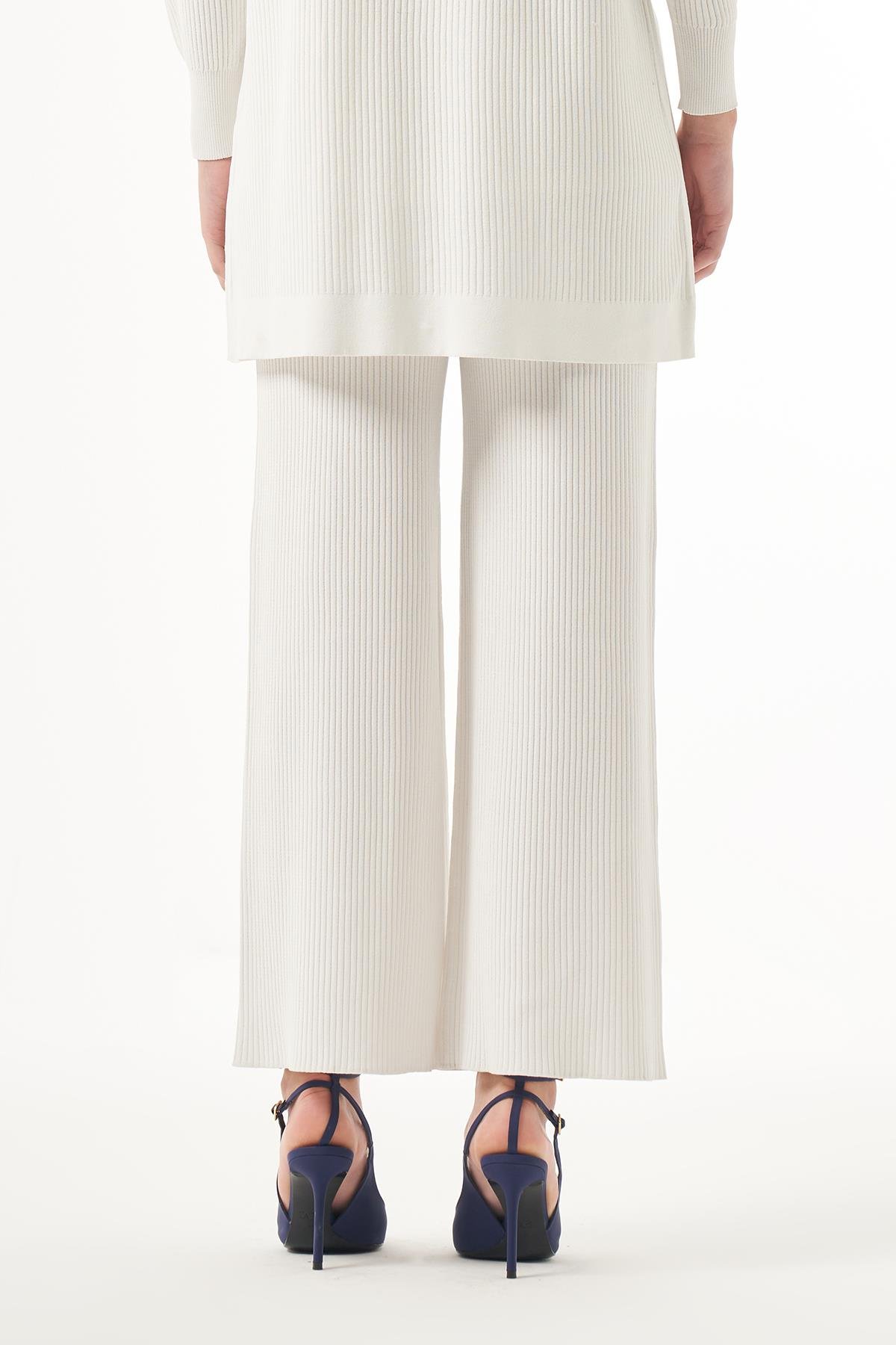 Nuss Merserize İnce Fitilli TEK Pantolon 1100 Ekru