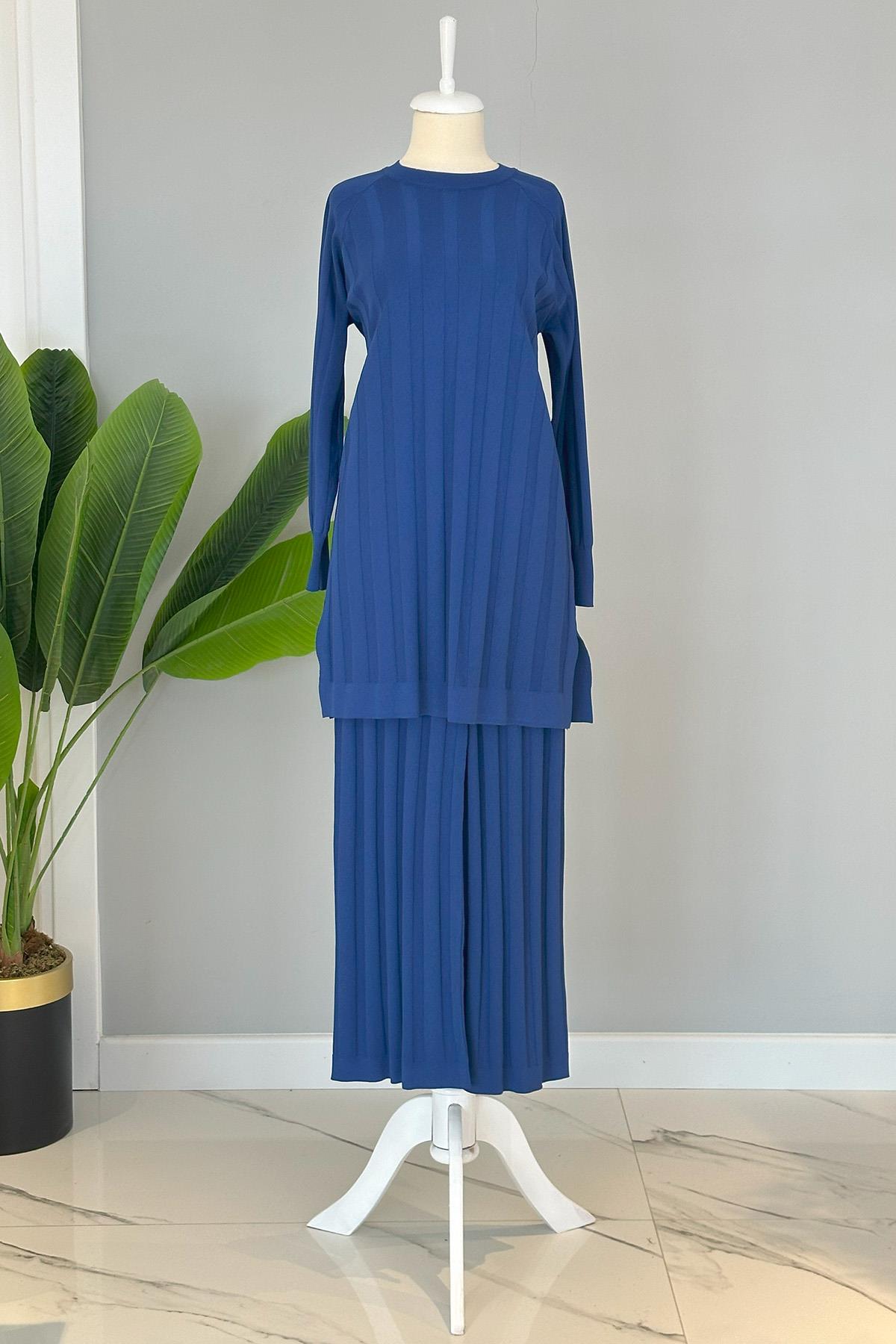 Nuss Merserize Kalın Fitilli Pantolonlu Takım 1101 Saks