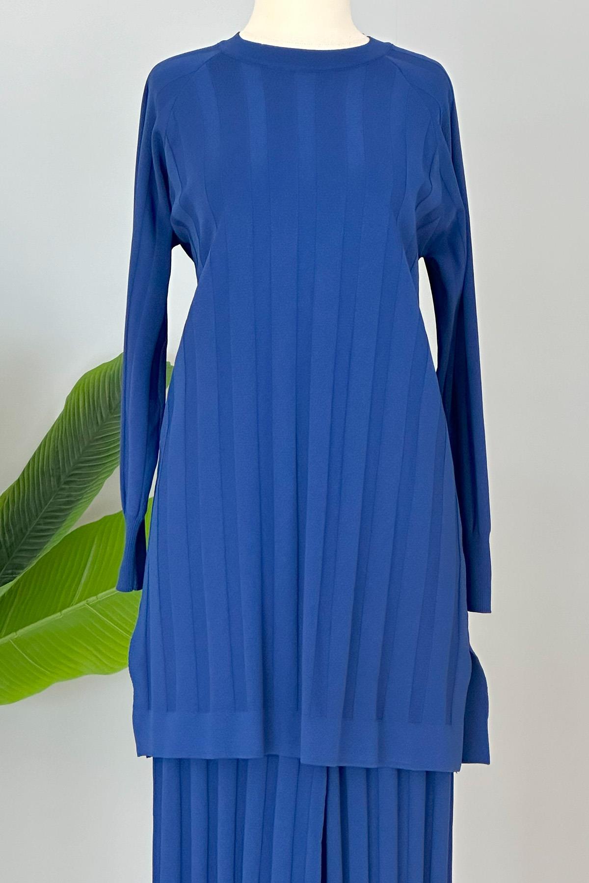 Nuss Merserize Kalın Fitilli Pantolonlu Takım 1101 Saks